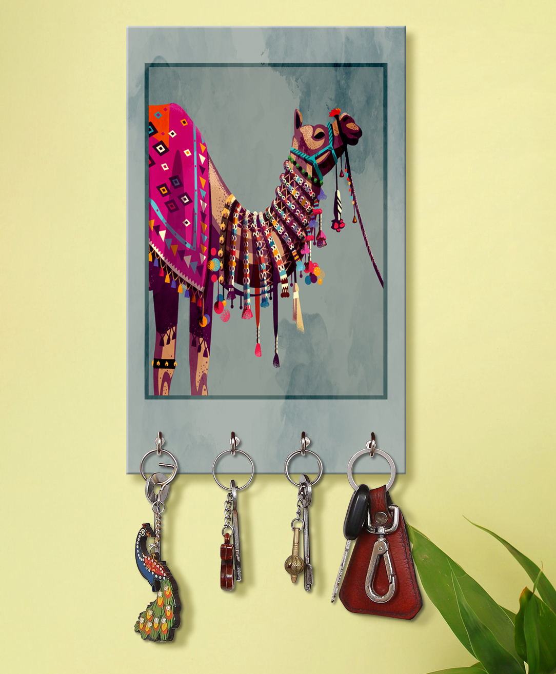 999Store Stylish Wood Wall Mount Decorative Key Holder - Decorative Camel-picture-11