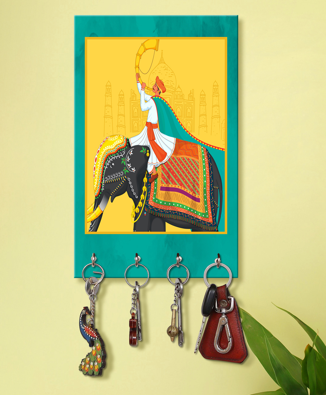 999Store Stylish Wood Wall Mount Decorative Key Holder - Mughal art-image-21