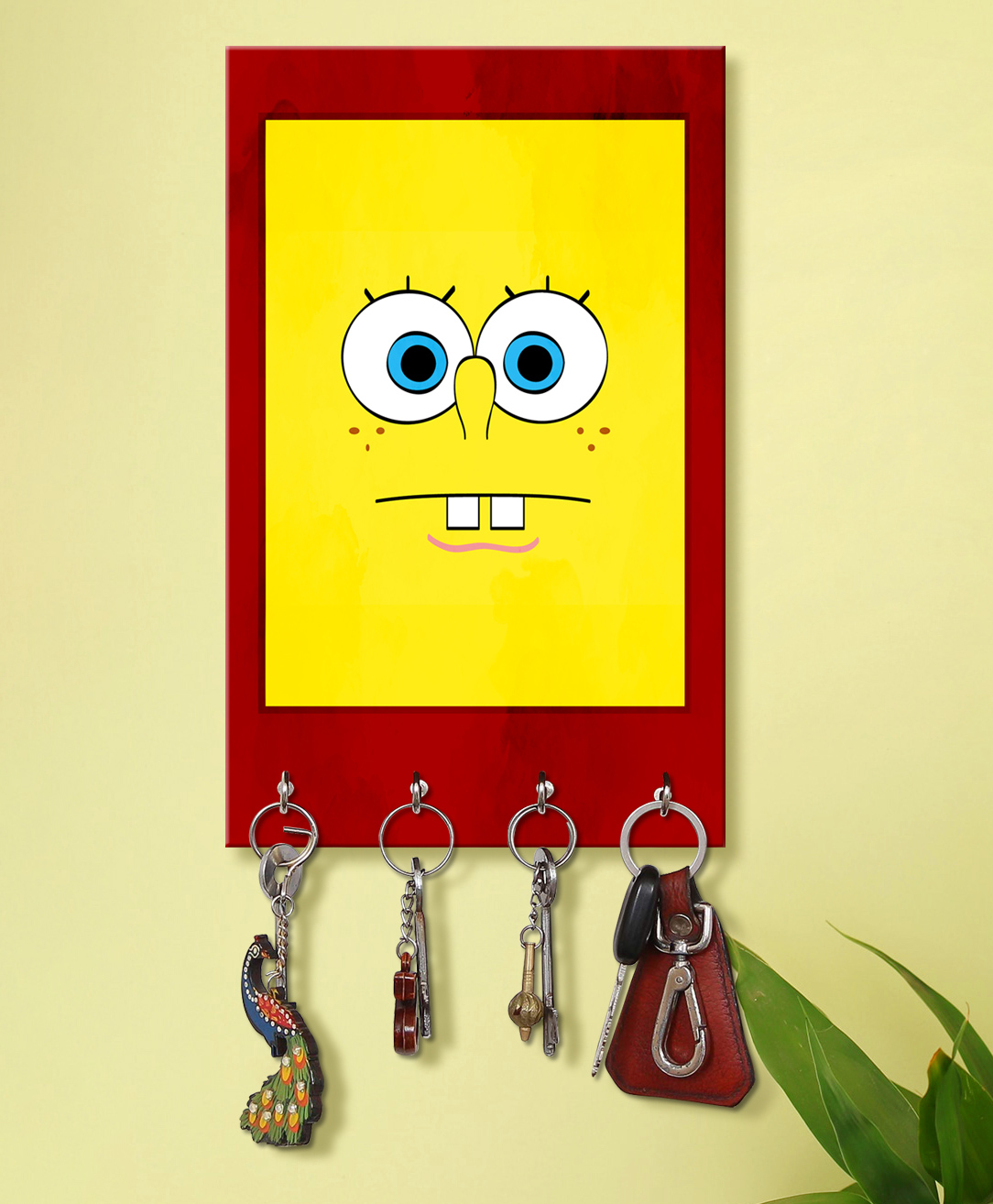 999Store Stylish Wood Wall Mount Decorative Key Holder - SpongeBob Cartoon-image-36