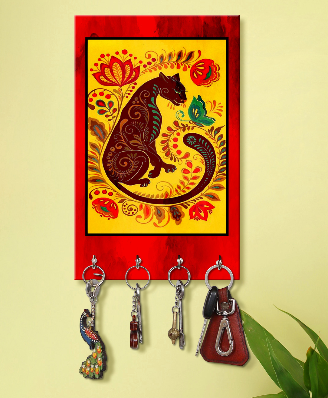 999Store Stylish Wood Wall Mount Decorative Key Holder - Decorative Black Jaguar-image-39