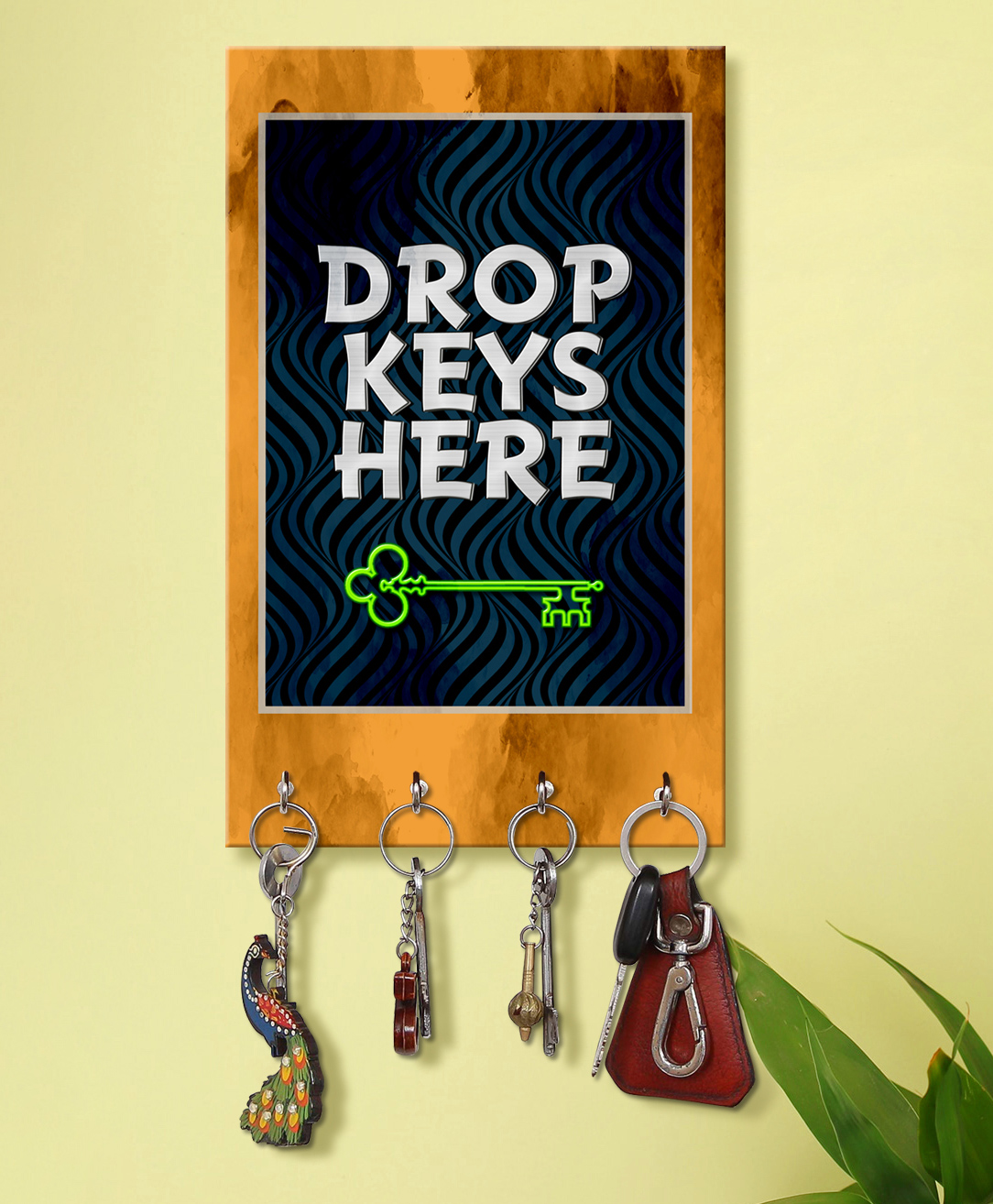 999Store Stylish Wood Wall Mount Decorative Key Holder - Drop Keys Here-picture-14