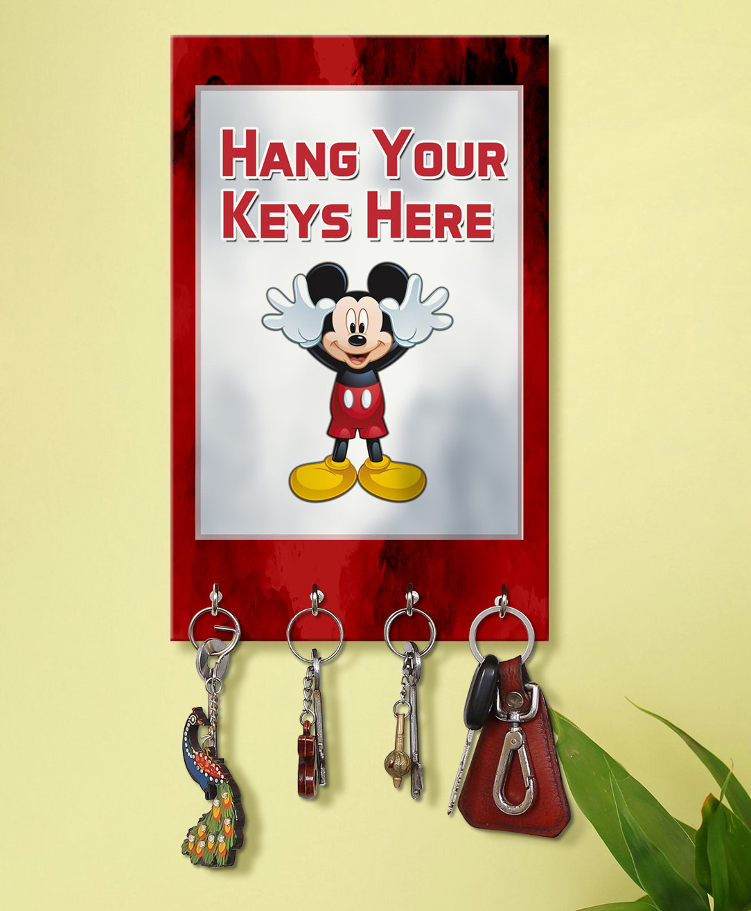 999Store Stylish Wood Wall Mount Decorative Key Holder - Hang Your Keys Here-picture-24