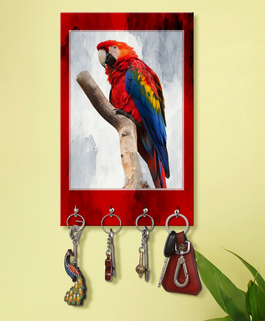 999Store Stylish Wood Wall Mount Decorative Key Holder - Parrot-picture-34