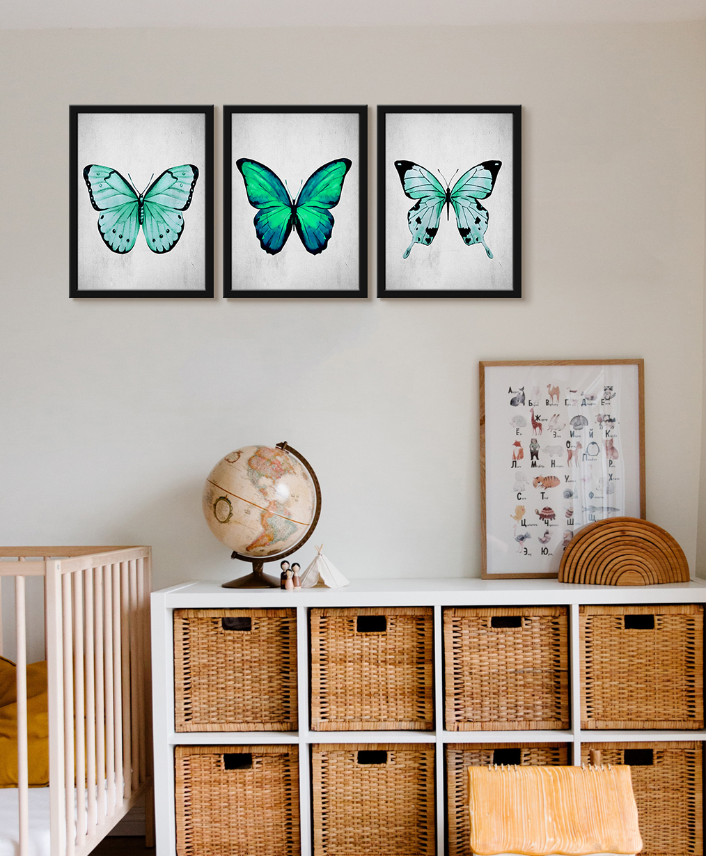 999Store Modern Art Kids Painting For Wall Decor - Three Butterfly-image-49