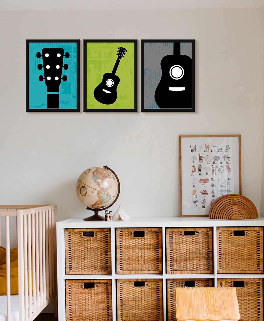 999Store Modern Art Kids Painting For Wall Decor - Guitar Different Angle-image-27