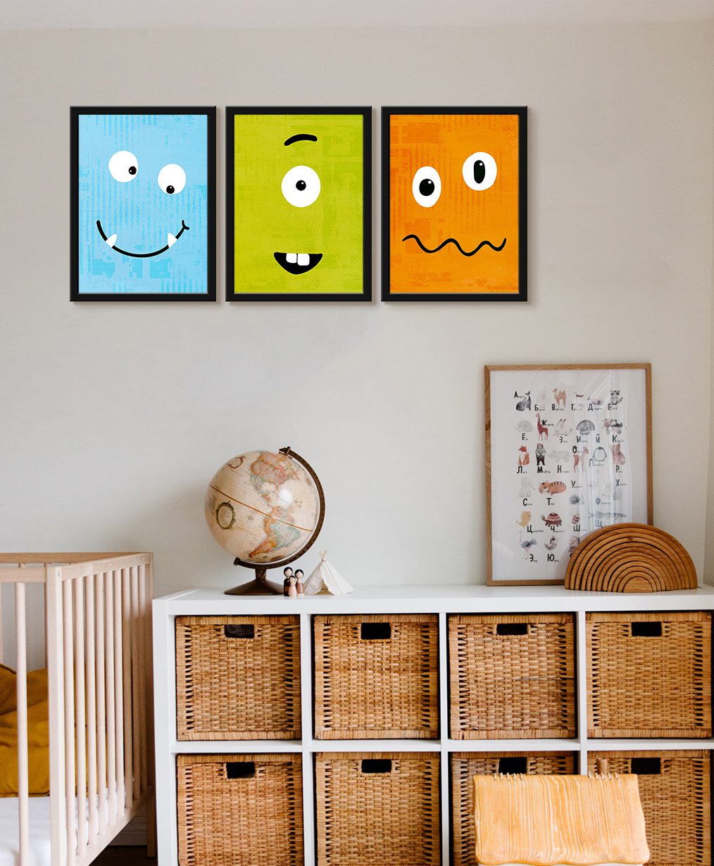 999Store Modern Art Kids Painting For Wall Decor - Nursery Monster-image-28