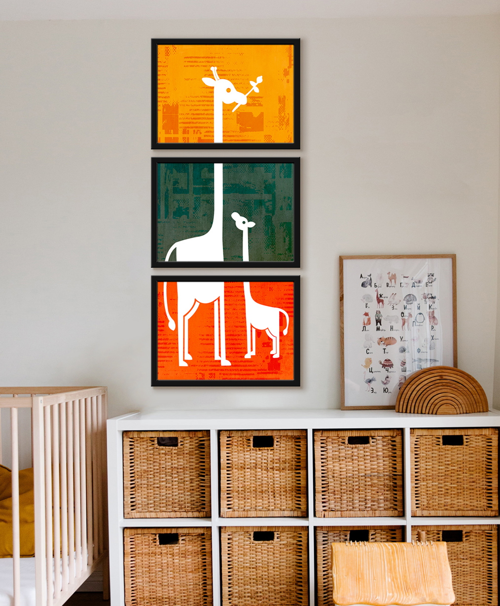 999Store Modern Art Kids Painting For Wall Decor - Cartoon Giraffe With Baby Giraffe-image-35