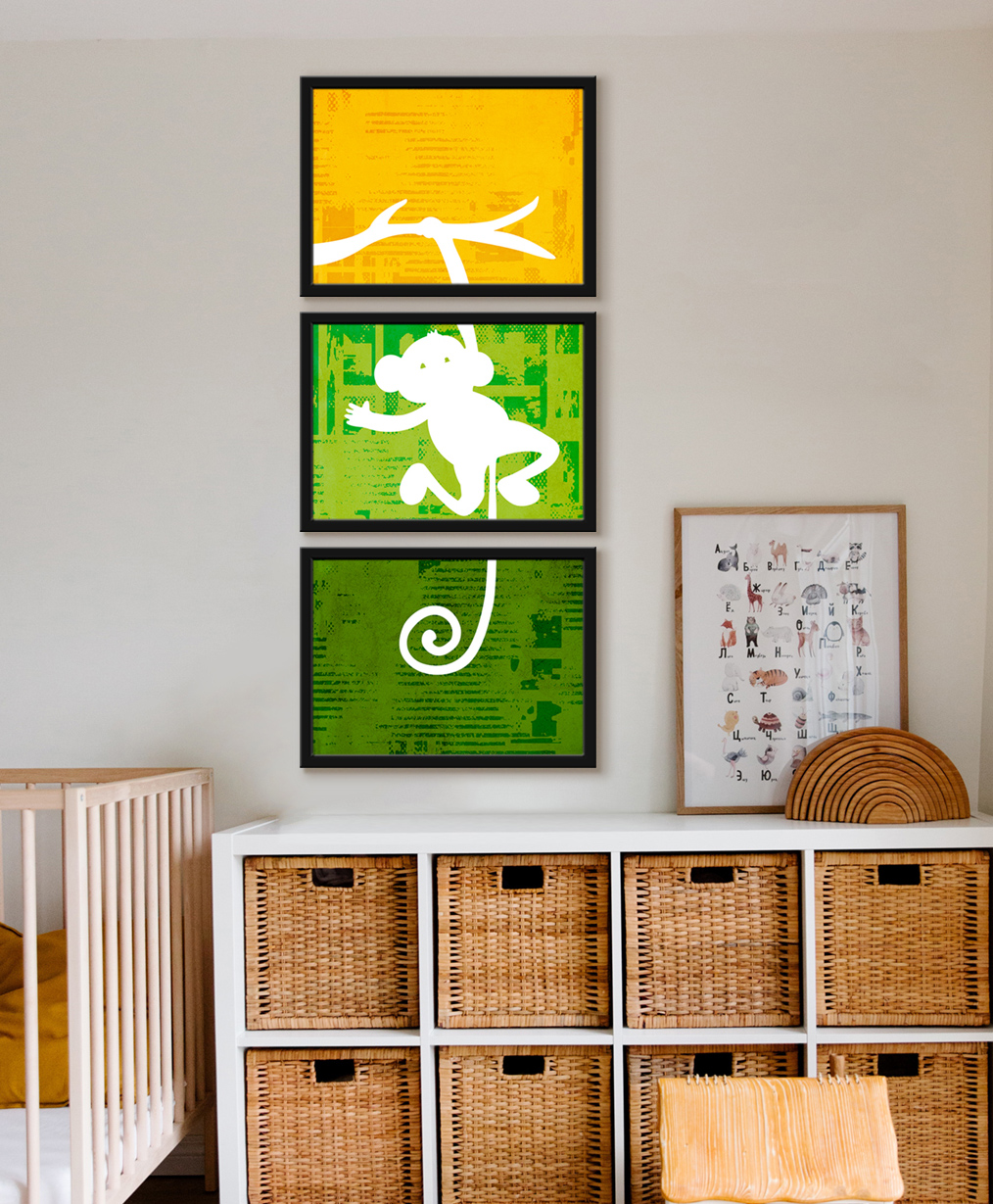 999Store Modern Art Kids Painting For Wall Decor - Tree Tehani With Flying Monkey-image-27