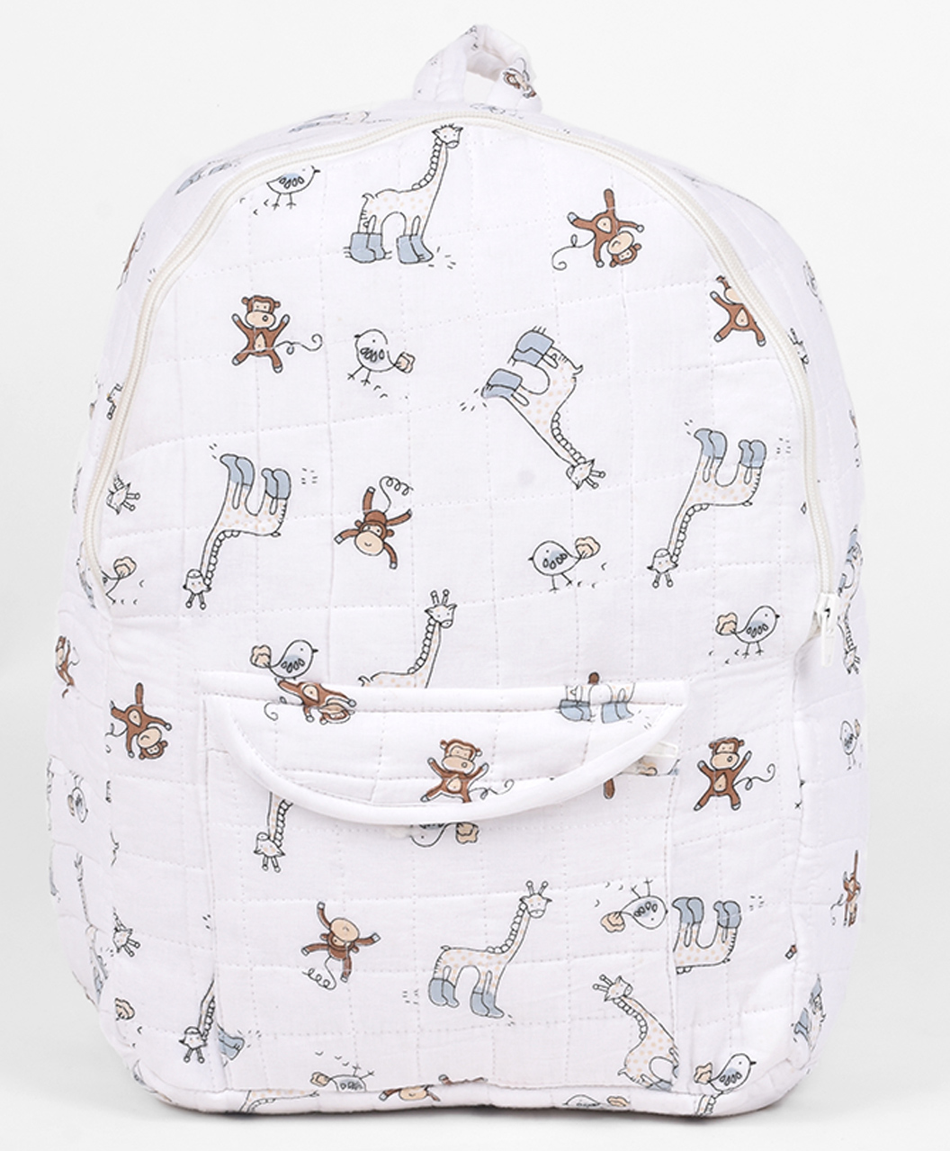 Moms Home Organic Cotton Baby Diaper Backpack Jungle Print - White & Brown-image-49