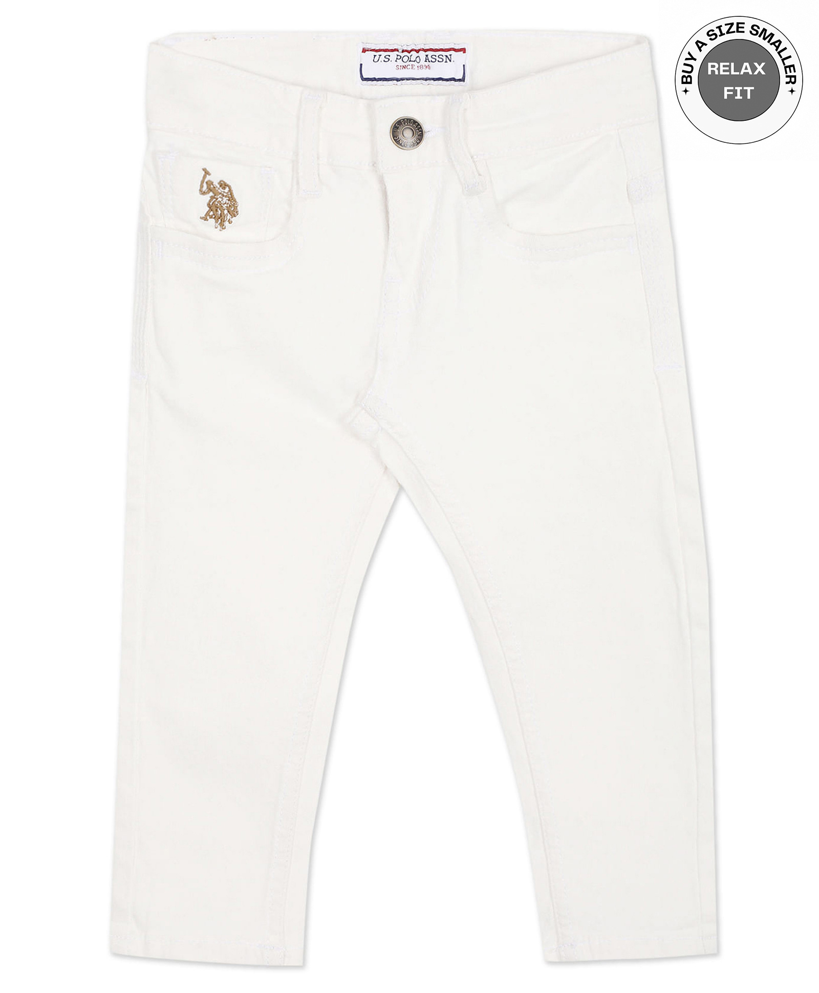 US Polo Assn Full Length Jeans Solid Color - White-picture-31