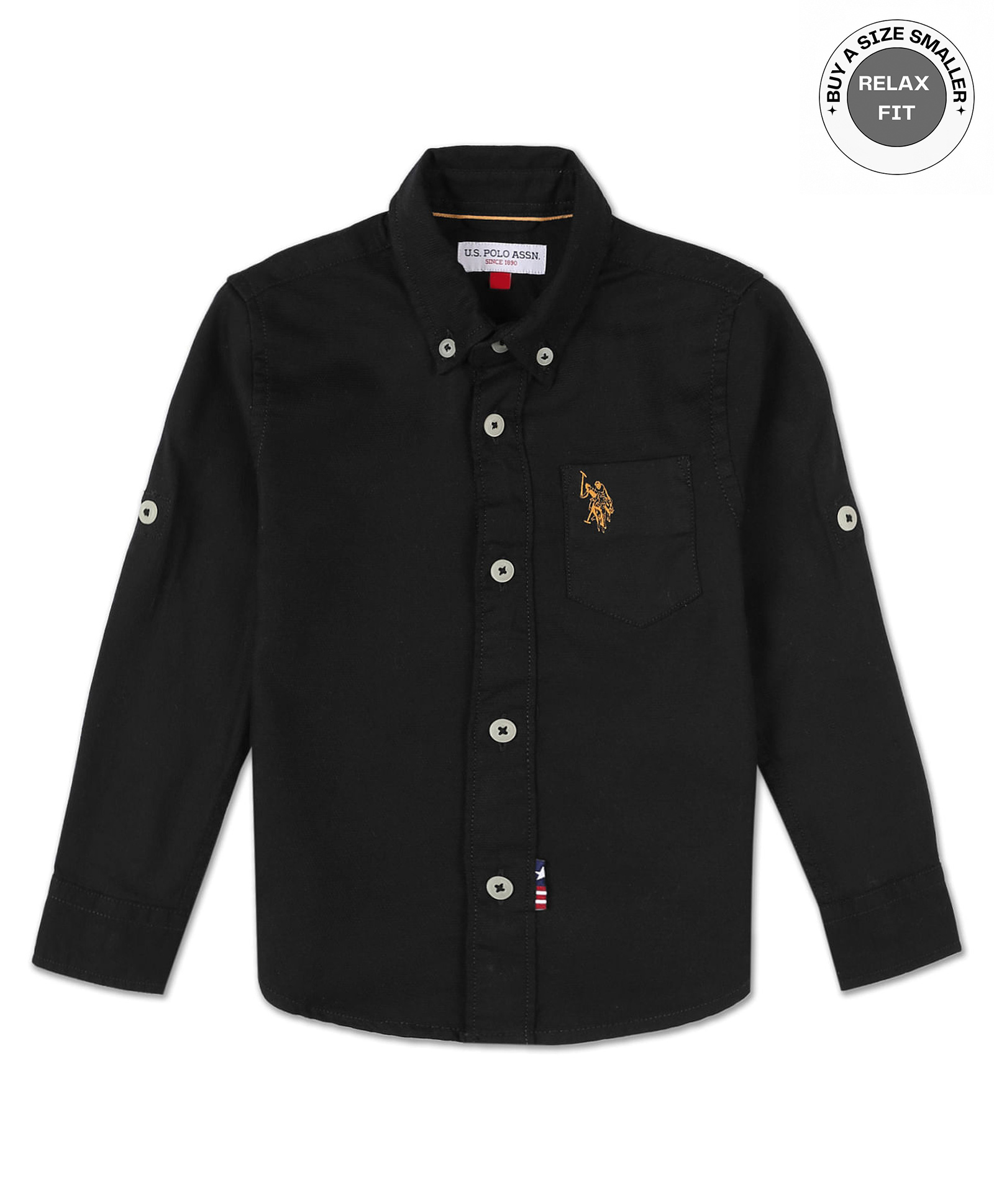 US Polo Assn Knit Full Sleeves Shirt With Logo Embroidery - Black-picture-21