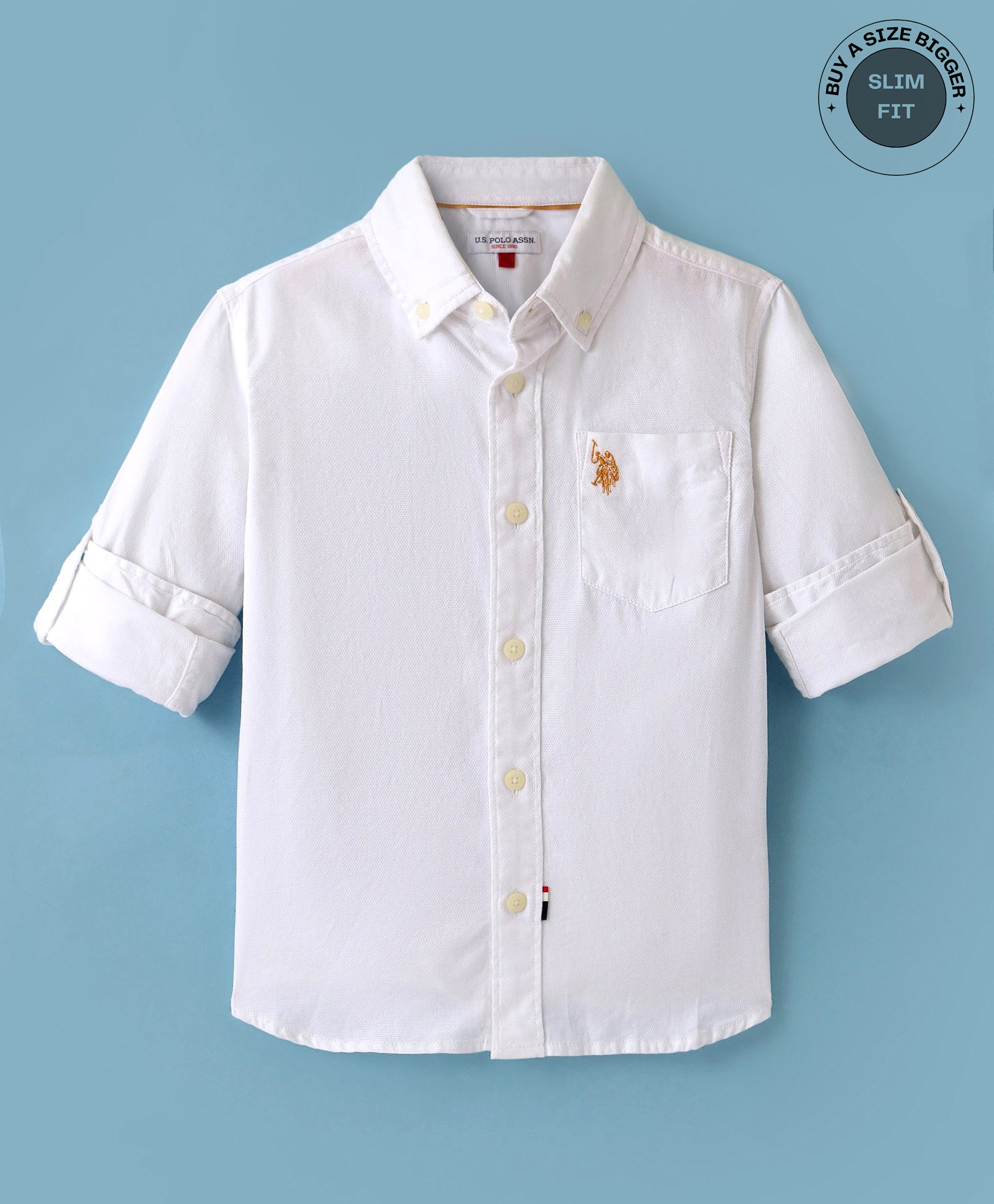 US Polo Assn Knit Full Sleeves Shirt With Logo Embroidery - White-picture-17