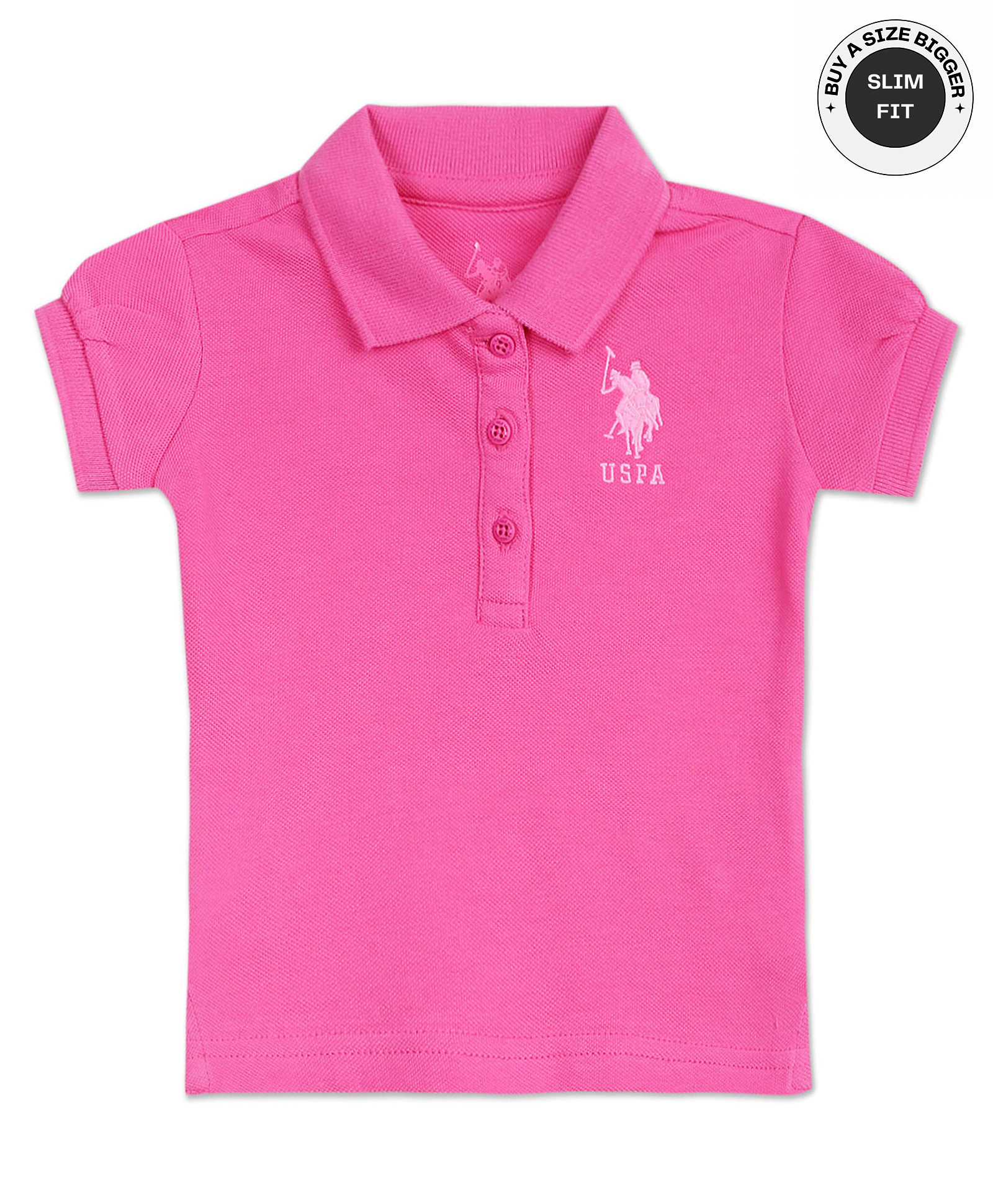 US Polo Assn Knit Half Sleeves T-Shirt Logo Print - Pink-picture-10