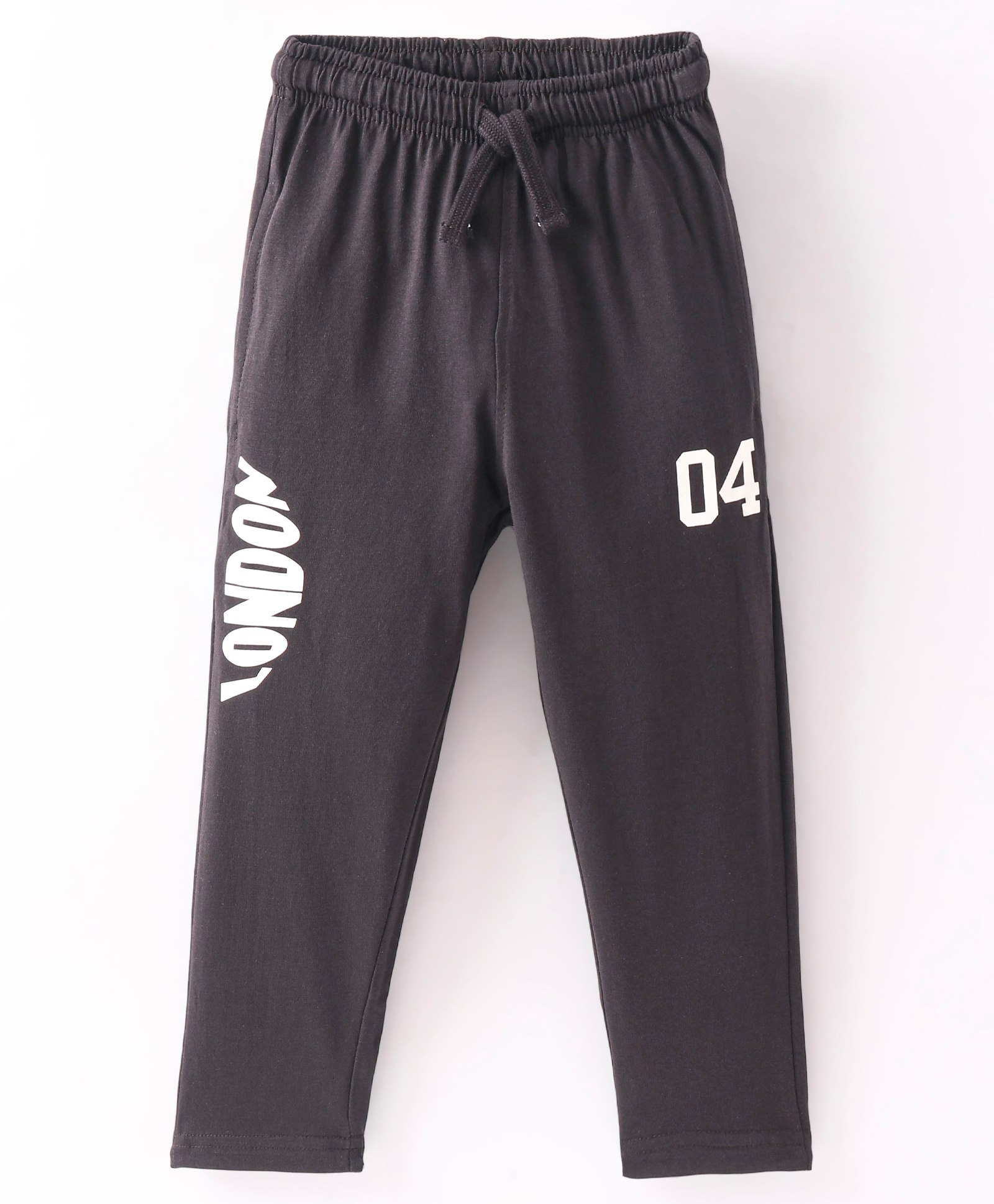 Doreme Cotton Single Jersey Knit Full Length Lounge Pant Text Print - Dark Grey-picture-28