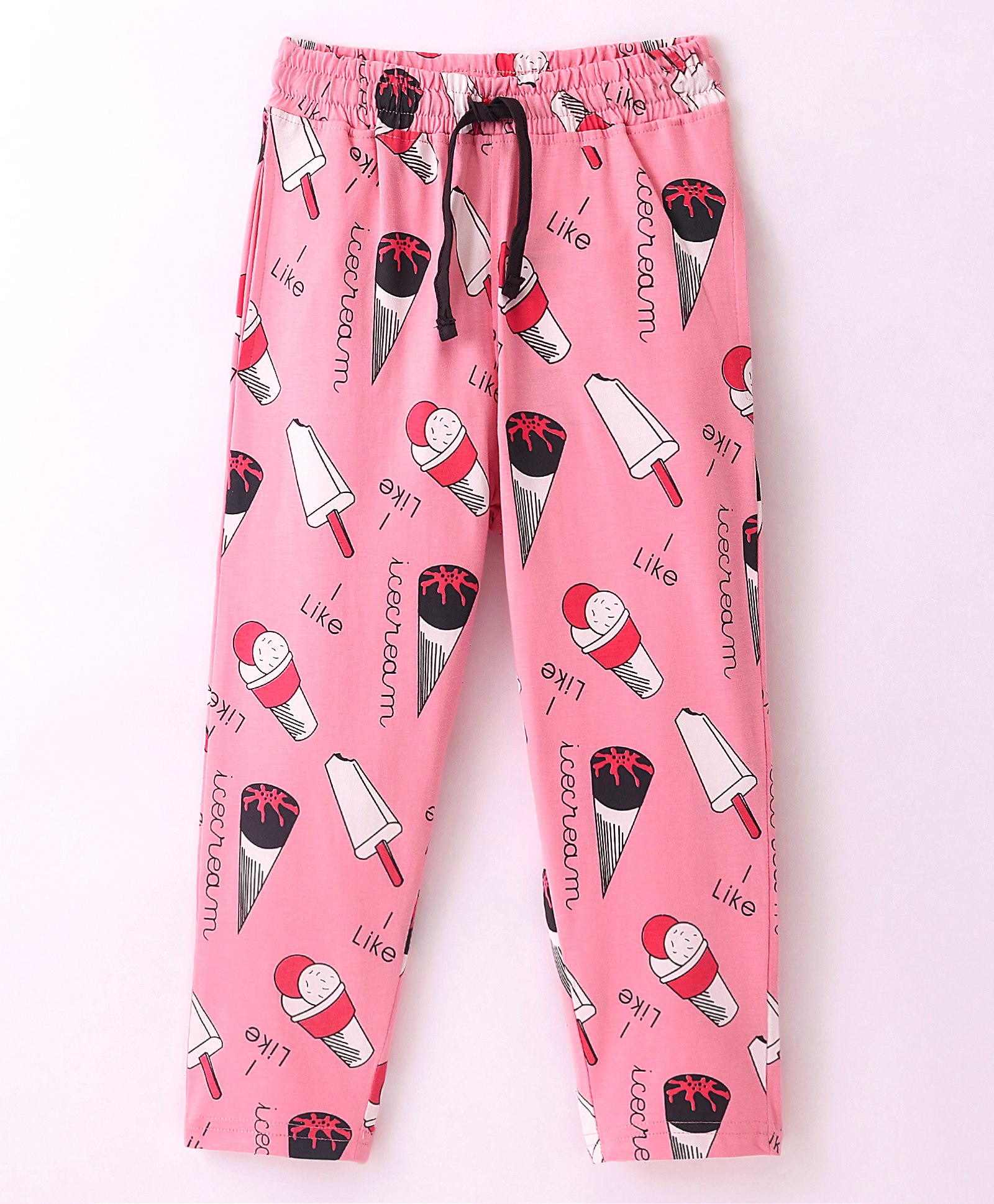 Doreme Single Jersey Full Length Lounge Pant Ice Cream Print - Blossom Pink-image-39