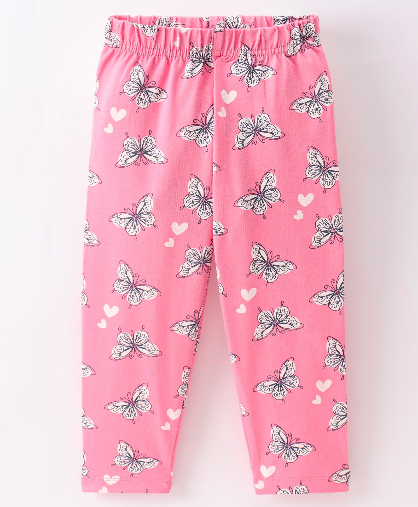 Doreme Cotton Single Jersey Knit Full Length Leggings Butterfly Print -  Neon Pink-picture-20