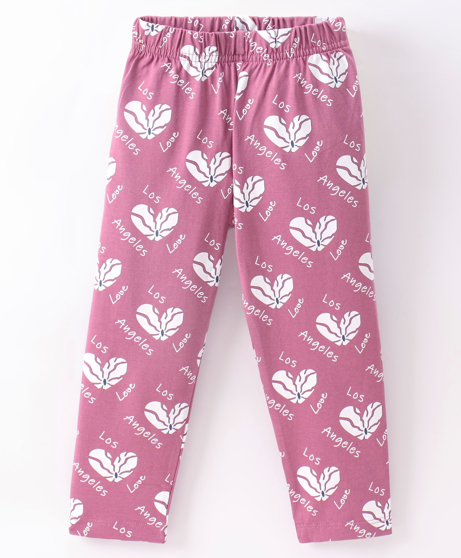 Doreme Single Jersey Full Length Leggings Text Printed - Studio Mauve-image-38