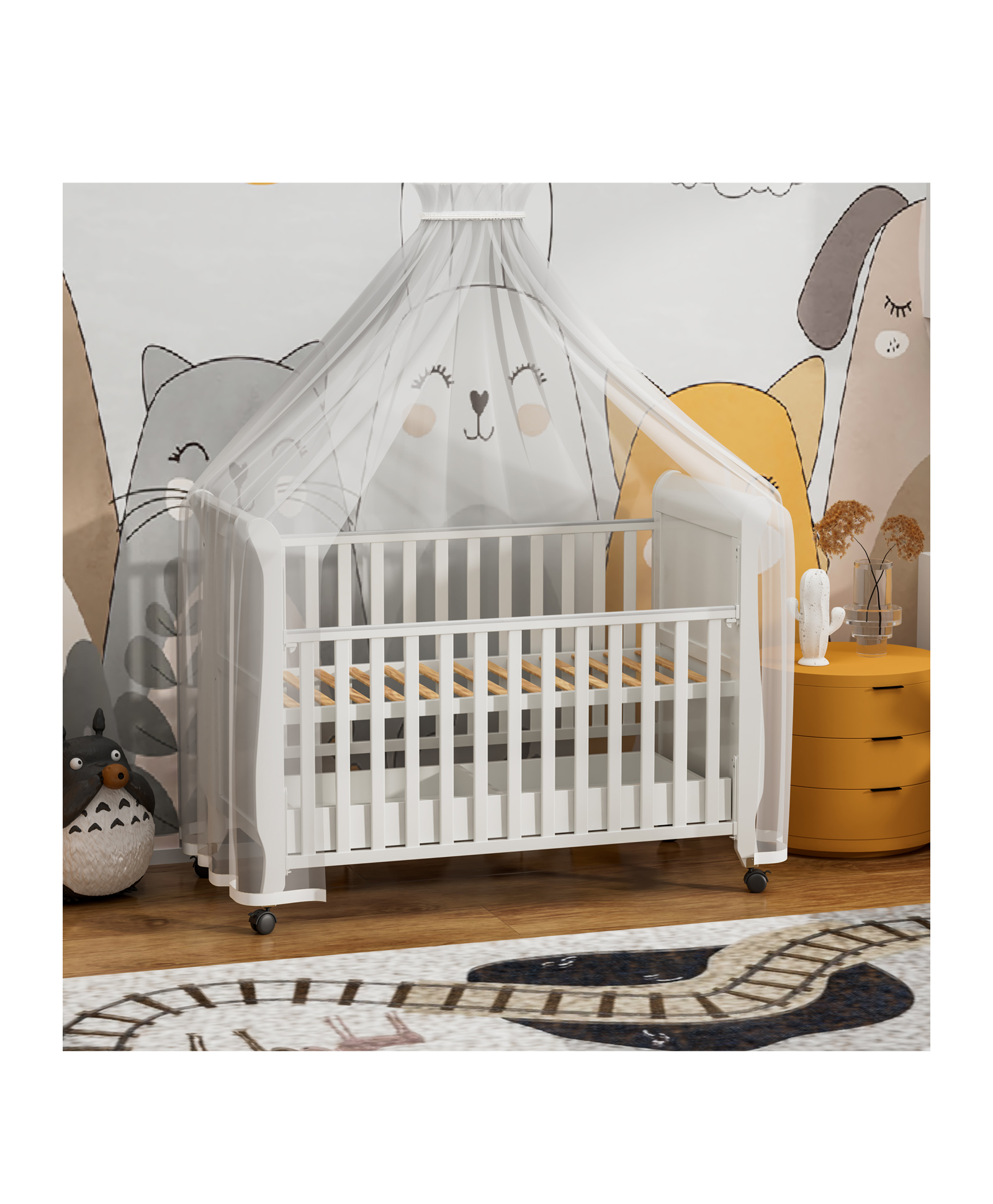 Bonfino Baby Cot with Storage Drawer - White-picture-9