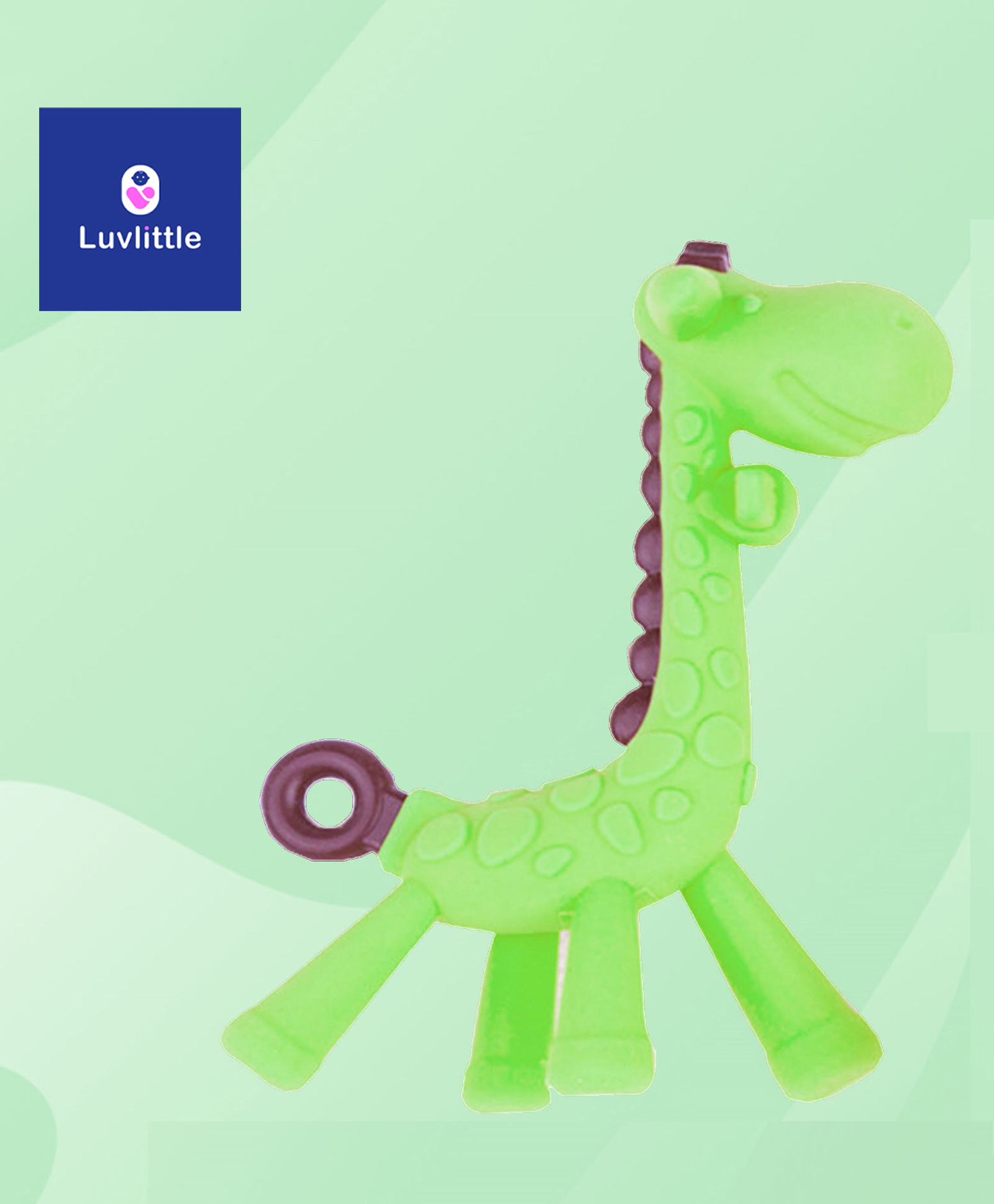 Luvlittle Silicone Giraffe Shape Teether - Green-image-7