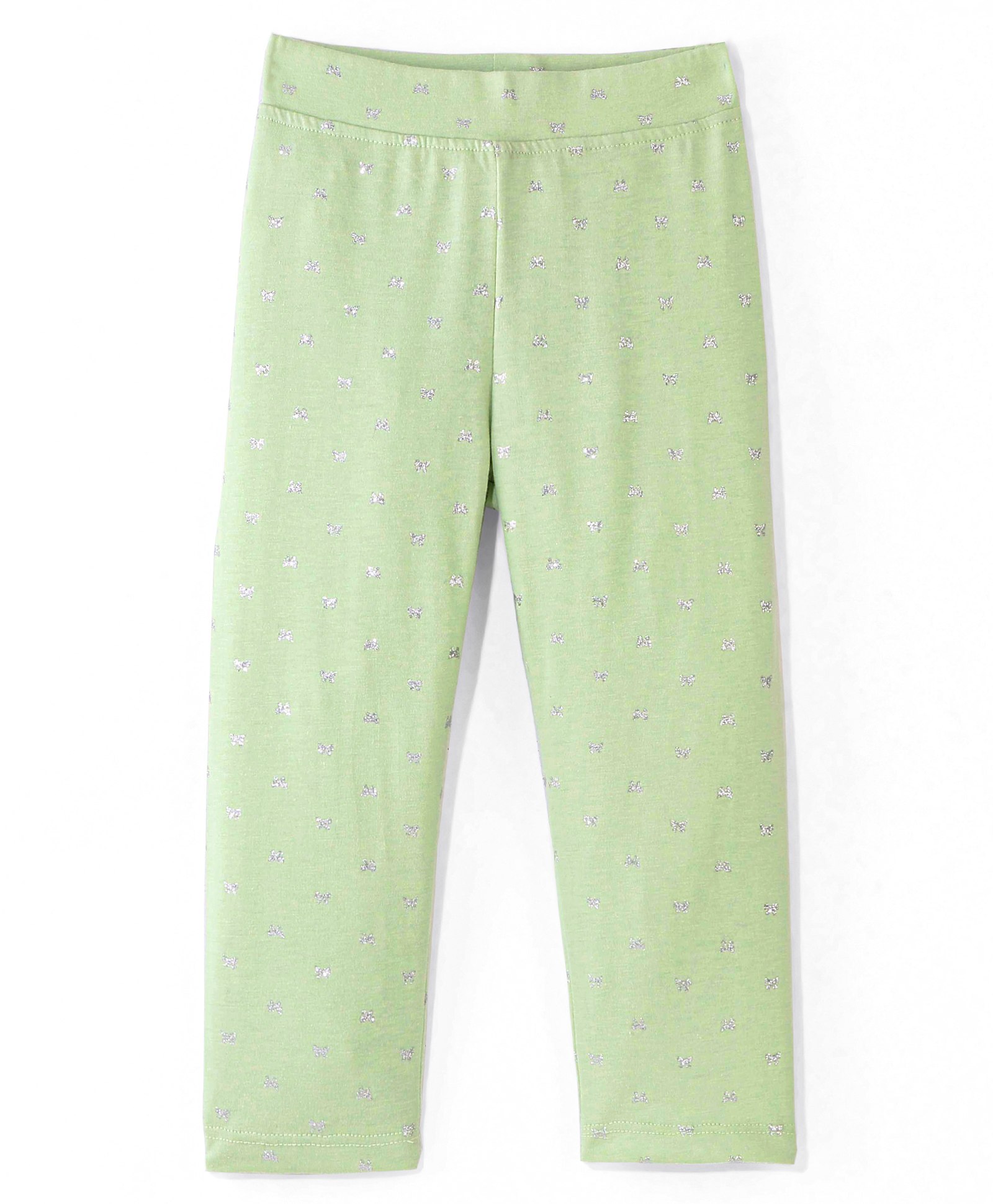 Little Kangaroos Cotton Full Length Leggings Butterfly Printed - Pista Green-image-37
