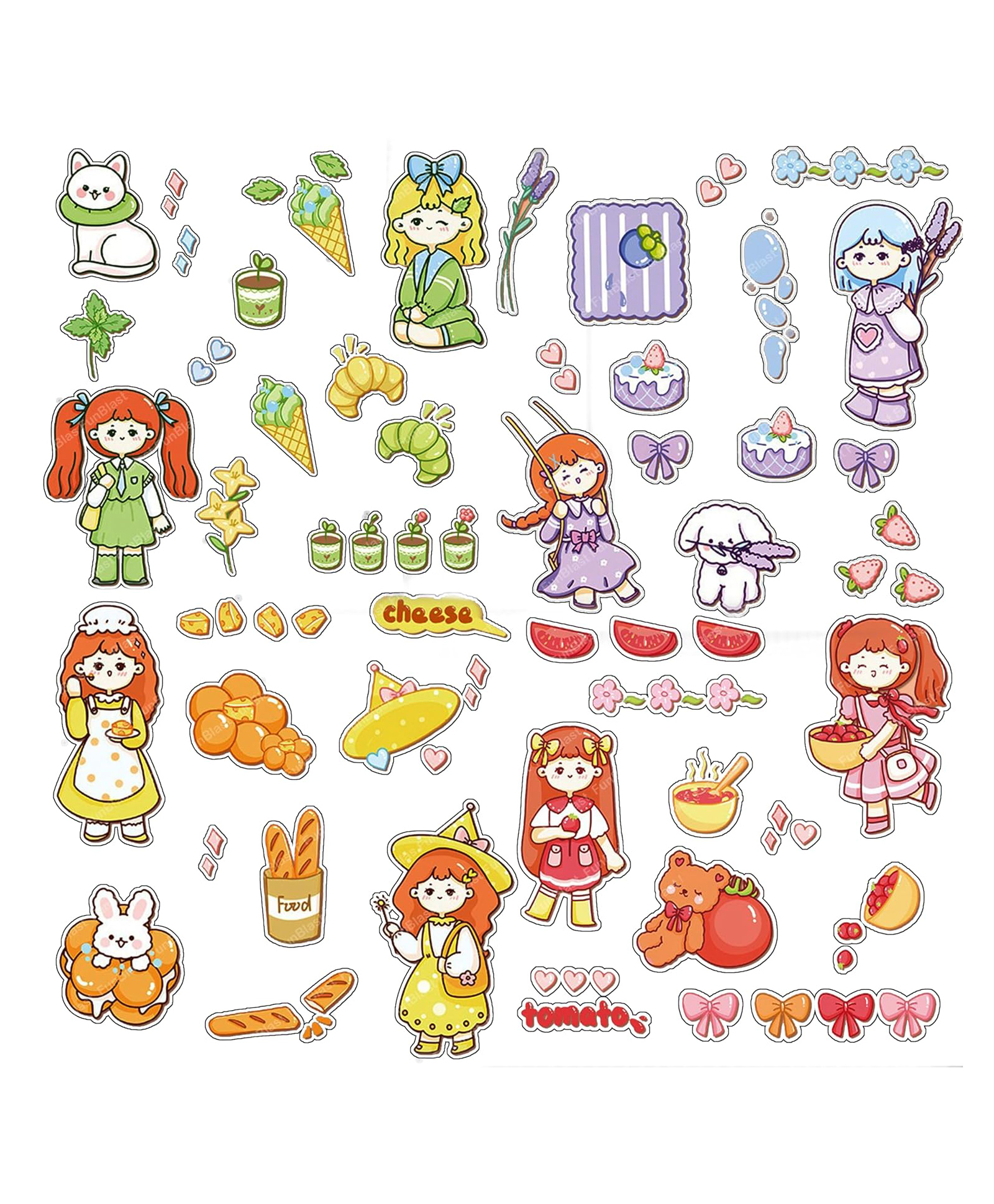 FunBlast Cute Cartoon Theme Kawaii Stickers  16 Sheets-image-45