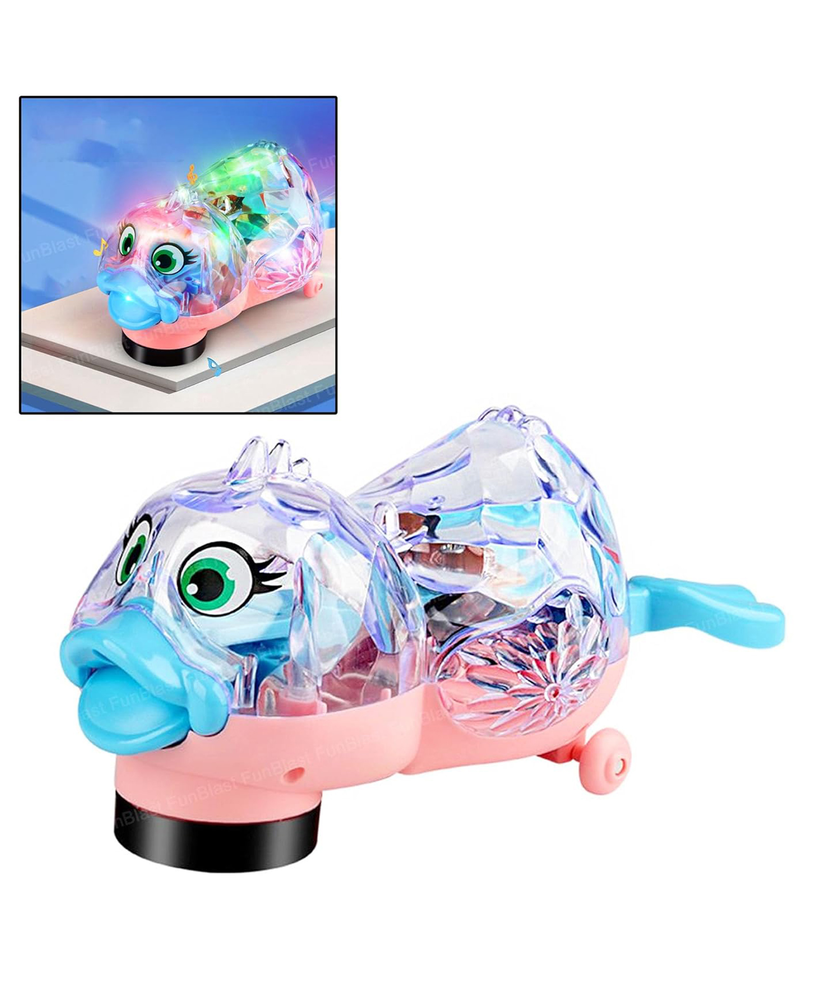 FunBlast Transparent Duckling Toy with Flashing Lights and Music  Multicolor-image-26