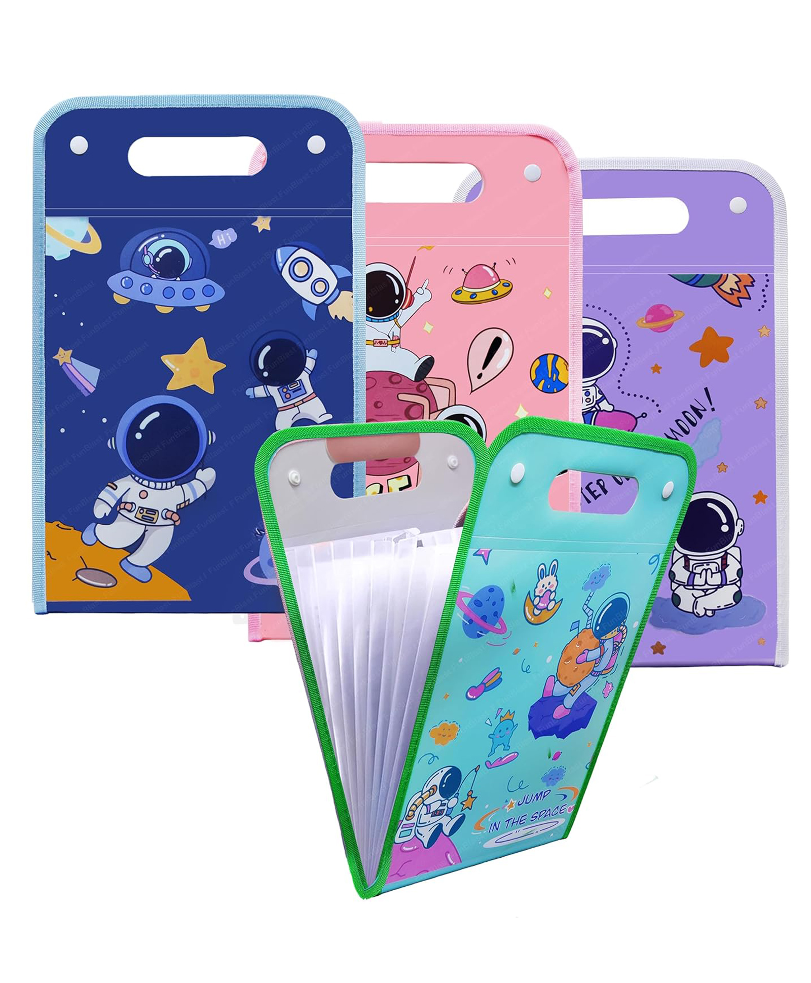 FunBlast Space Theme File Folder with Button Lock and Handle  Pack of 1, Random Color-image-1
