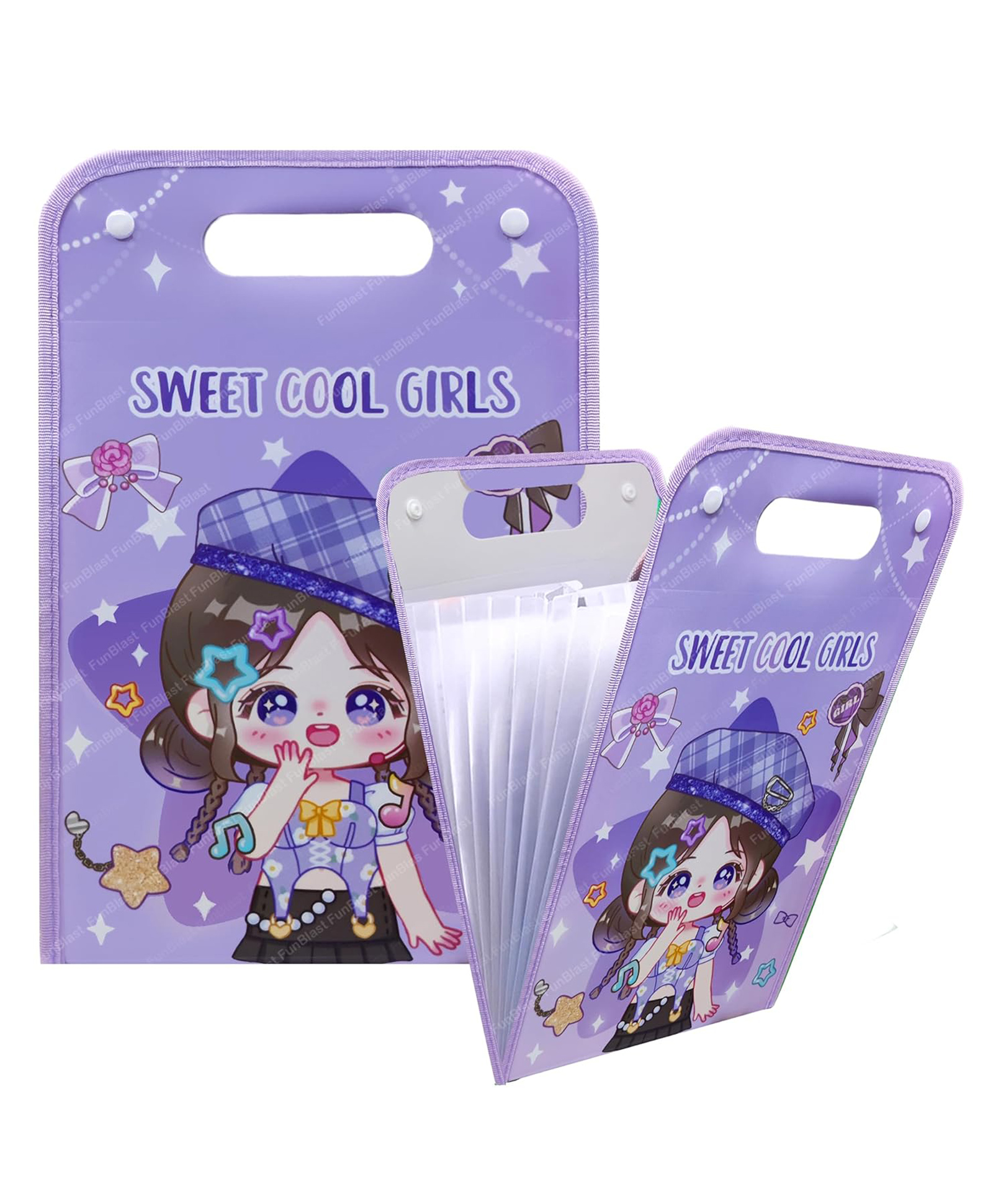 FunBlast Sweet Girl Theme File Folder with Button Lock and Handle-picture-12