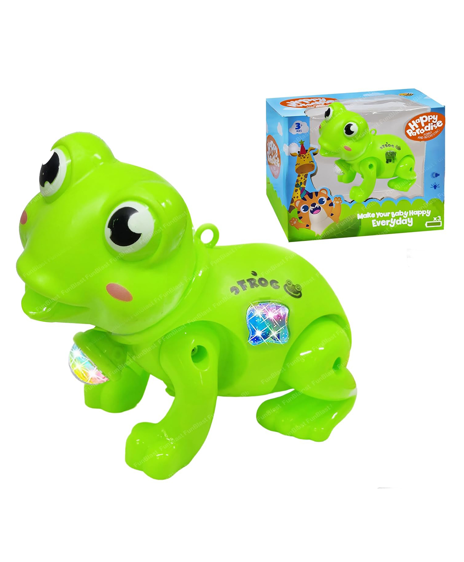 FunBlast Musical Frog with LED Flashing Lights & Sound Toy for Kids-image-9