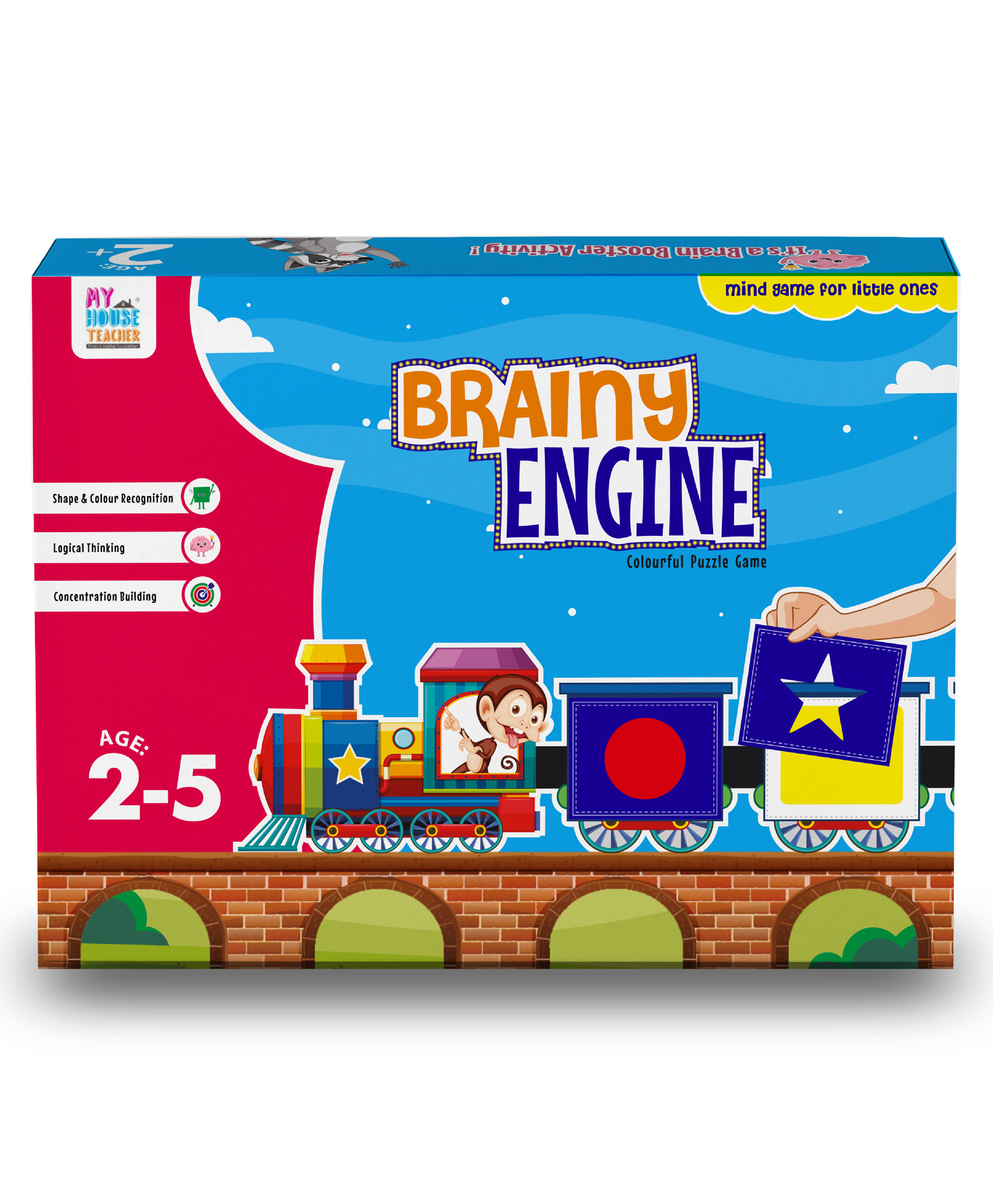 My House Teacher Brainy engine - Mind Puzzle Game for Toddlers - 7 pieces (Multicolor)-image-14