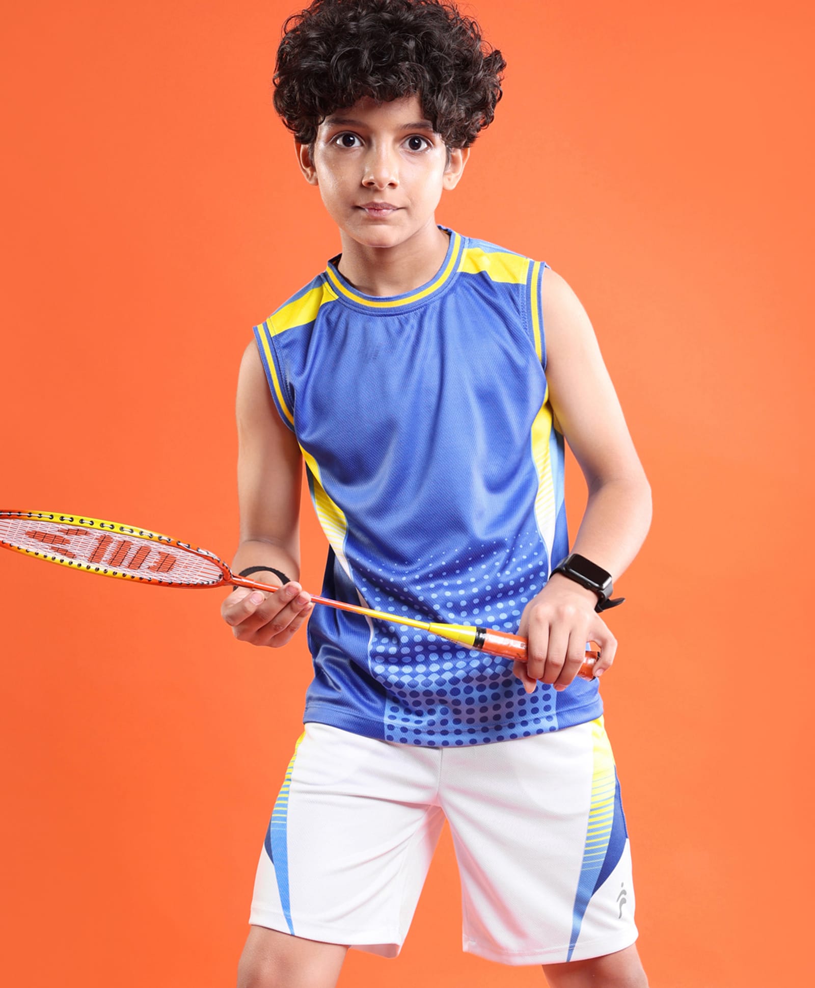 Pine Active Knit Sleeveless Printed T-Shirt & Shorts Set - Blue