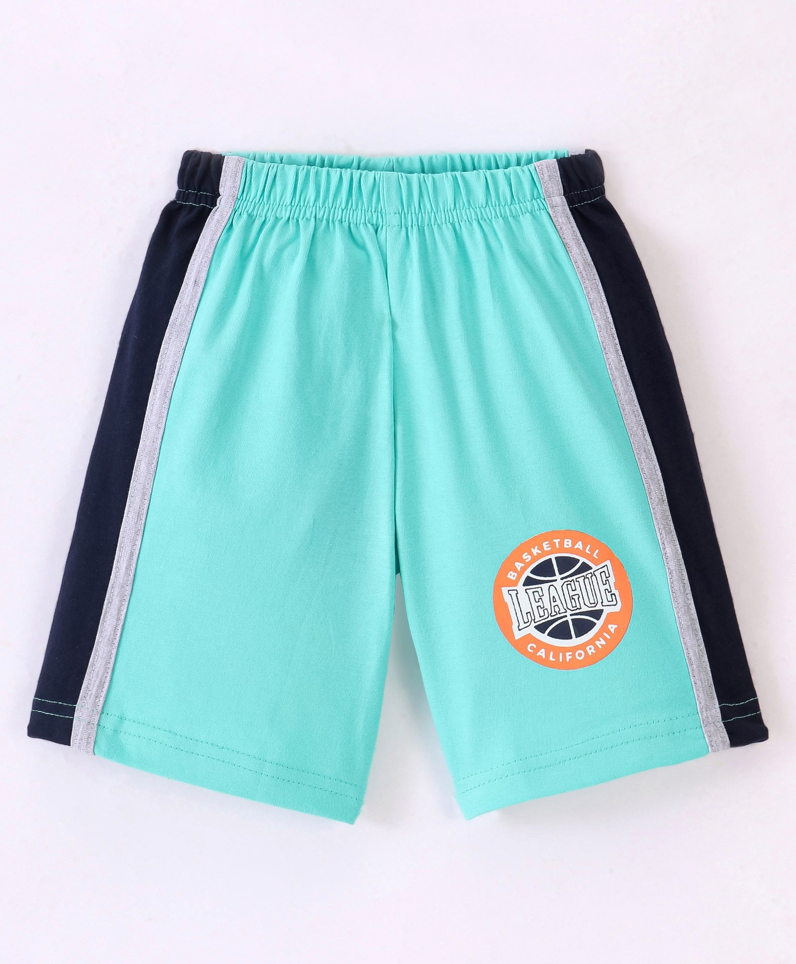 Taeko Single Jersey Knee Length Shorts Text Print - Ice Blue-image-42