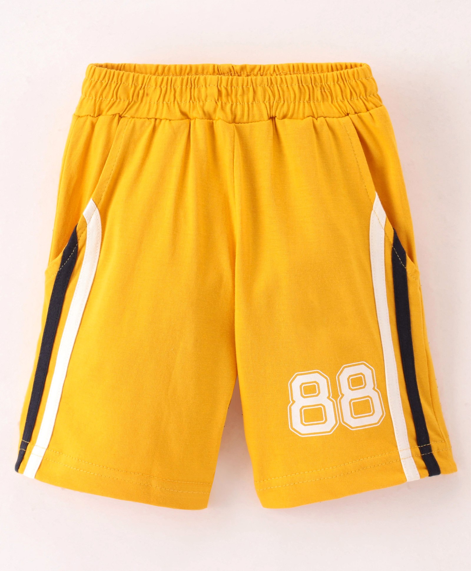 Taeko Single Jersey Knee Length Shorts Numbers Print - Yellow Gold-picture-10