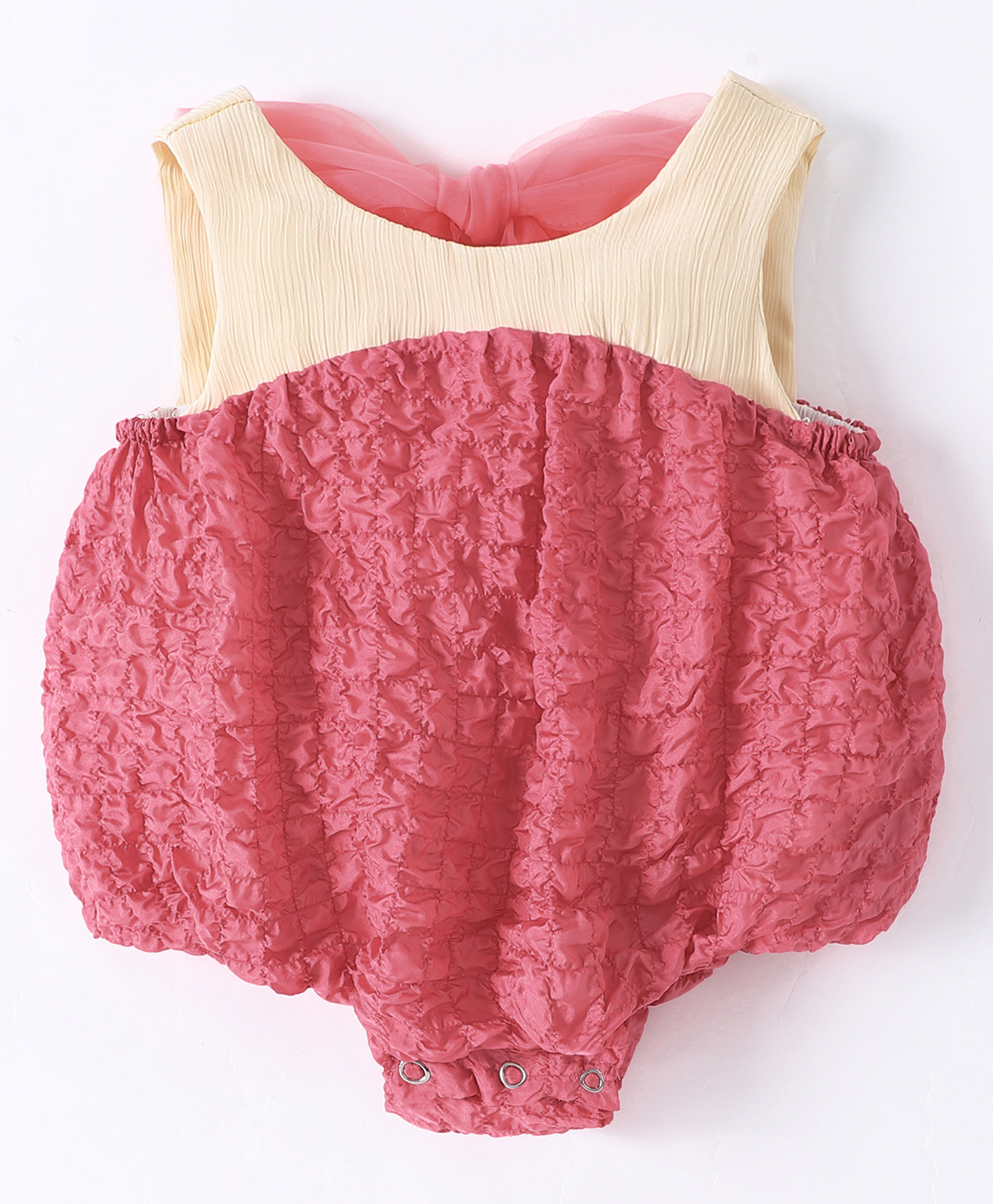 Kookie Kids Sleeveless Onesie with Bow Appplique - Pink-picture-18