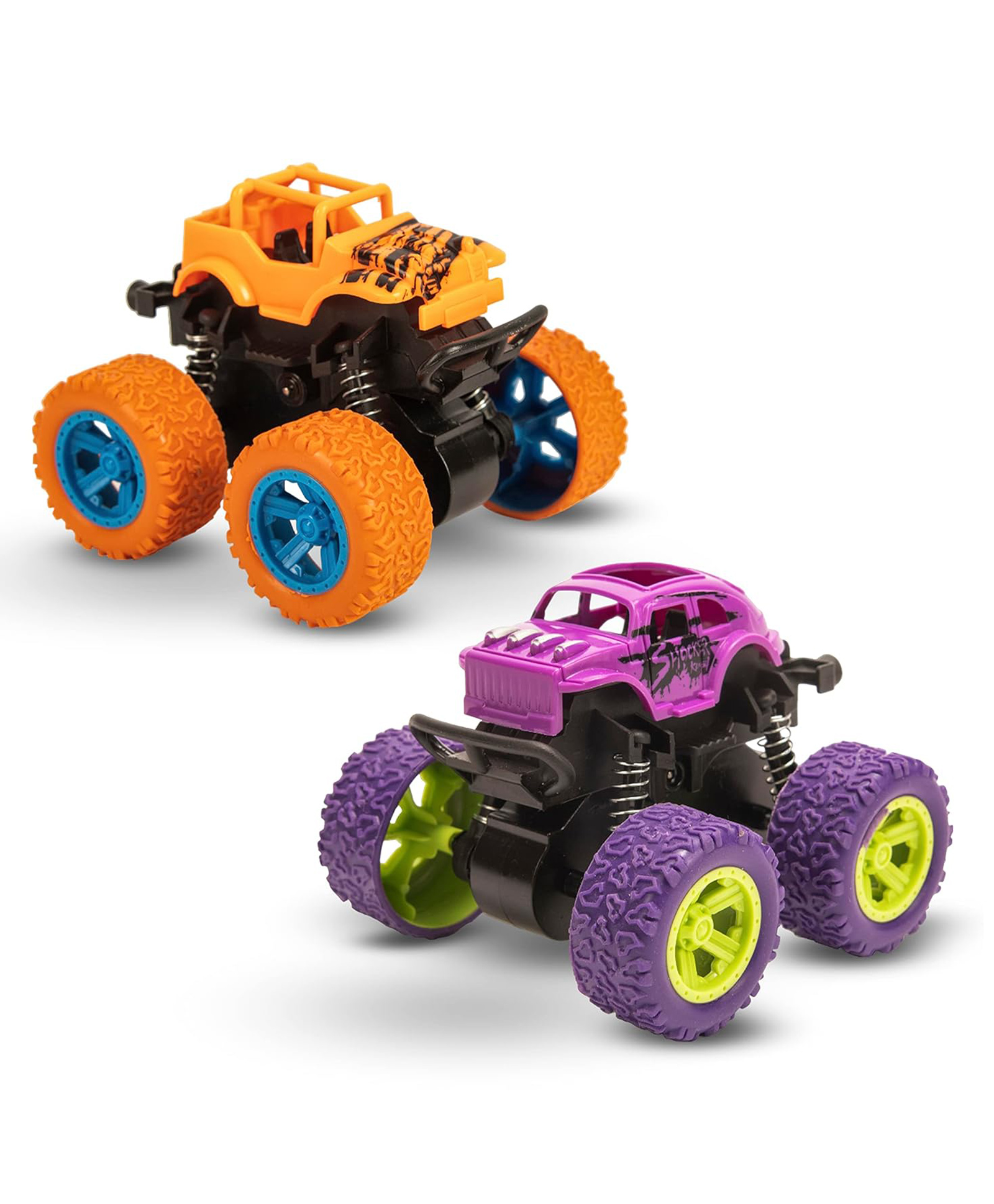 ADKD Mini Unbreakable Friction Powered Monster Car Pack of 2 - Multicolor-image-3