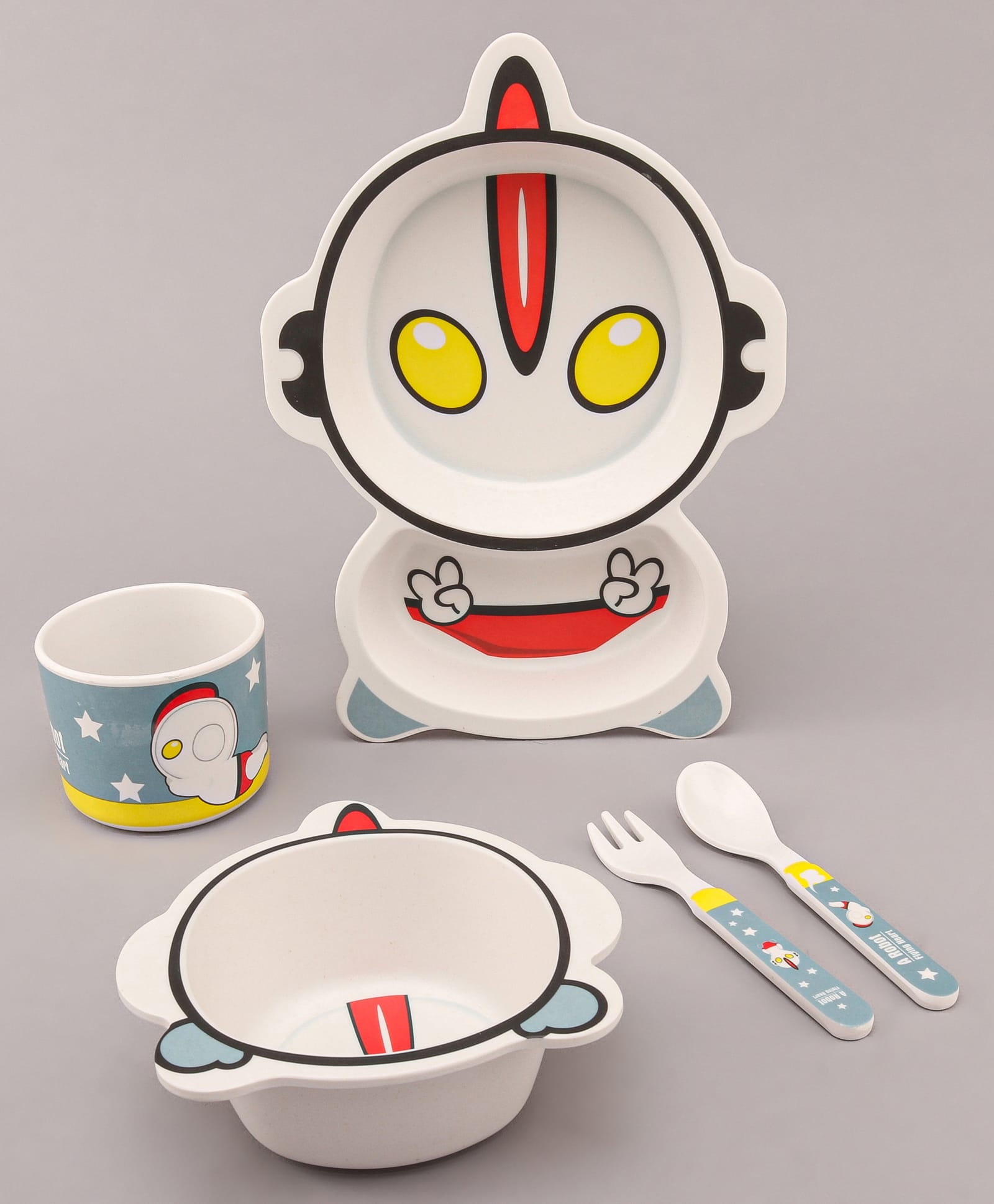 fab n funky Snowman Shaped Feeding Set of 5 -Multicolor-picture-24
