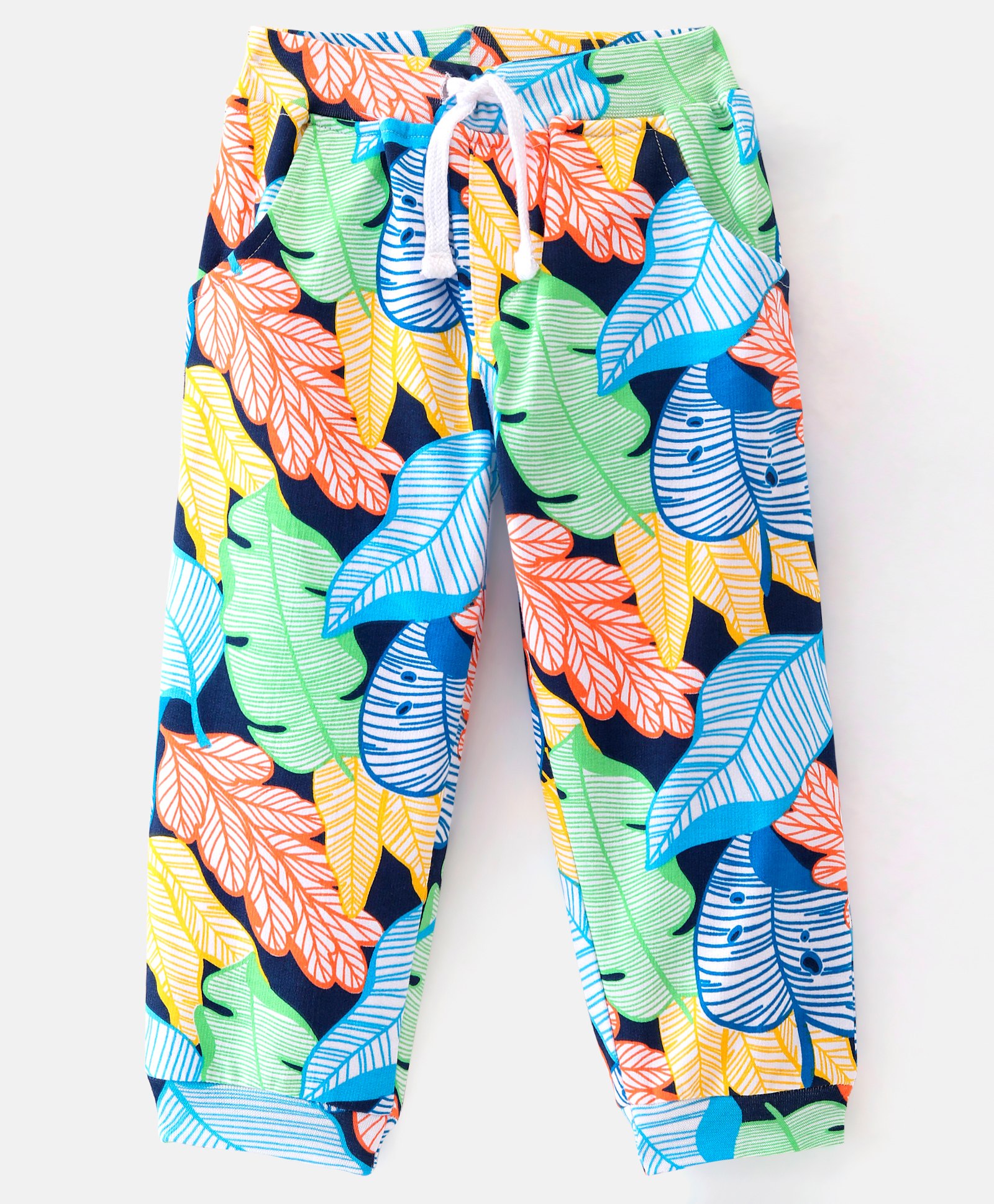 Babyhug Cotton Knit Full Length Lounge Pant Tropical Print - Multicolour-image-29