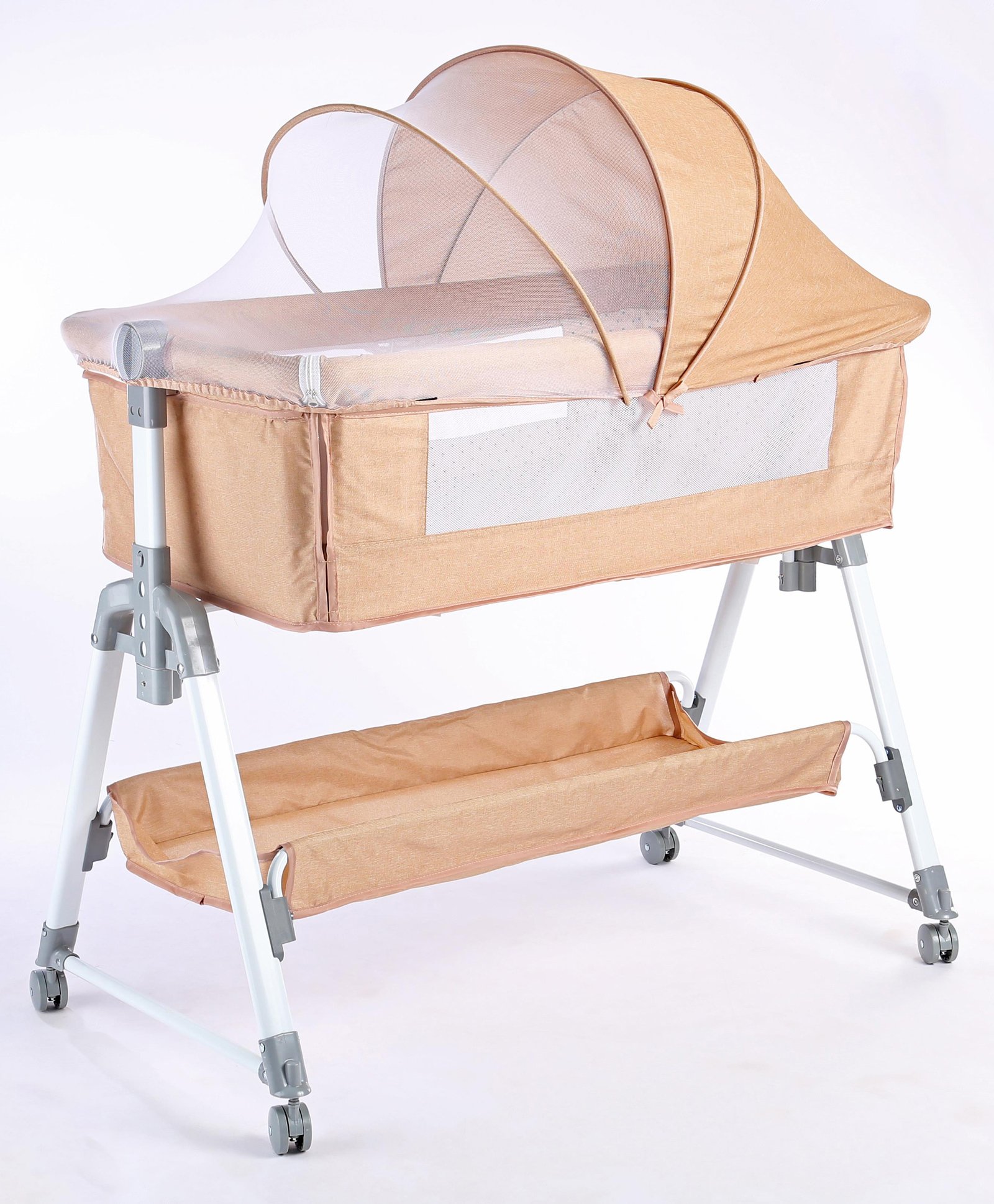 Bassinet With Mosquito Net & Storage - Beige-image-21