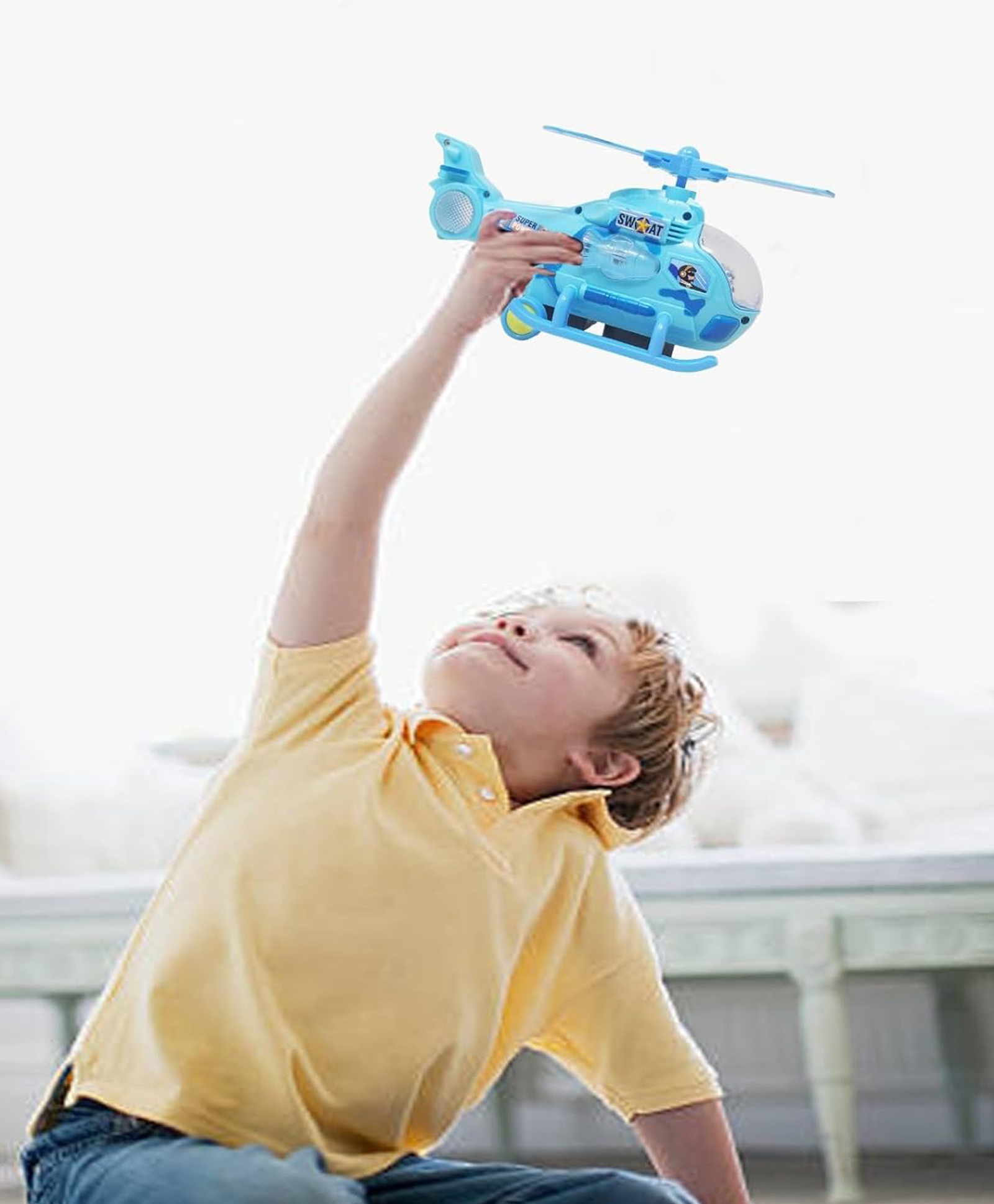 Sanjary Helicopter Toy - Bump and Go Action with Colourful 3D Lights and Music  Toy for kids - Color May Vary-picture-12