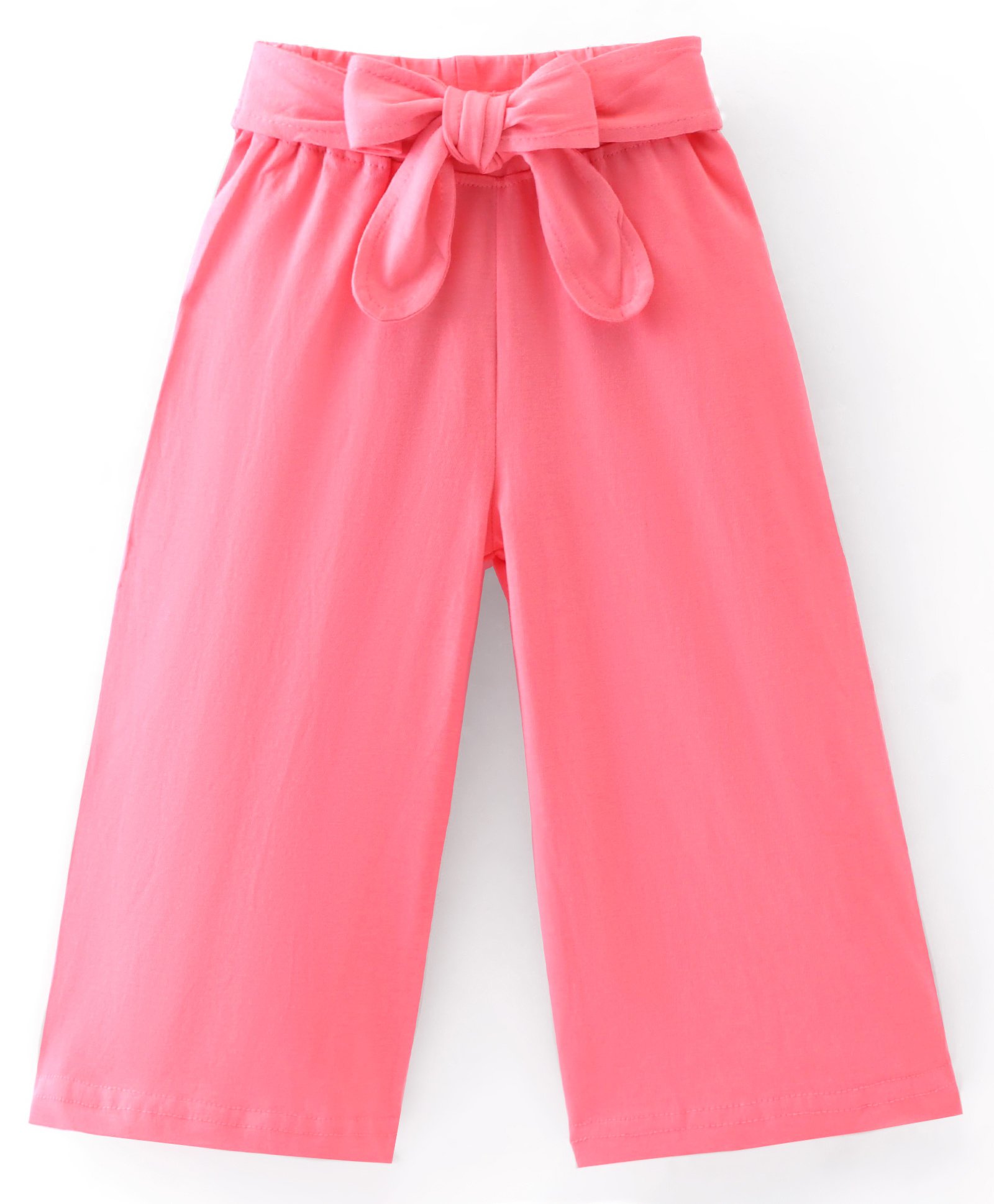 Babyhug Cotton Full Length Palazzo Solid  - Pink-picture-12