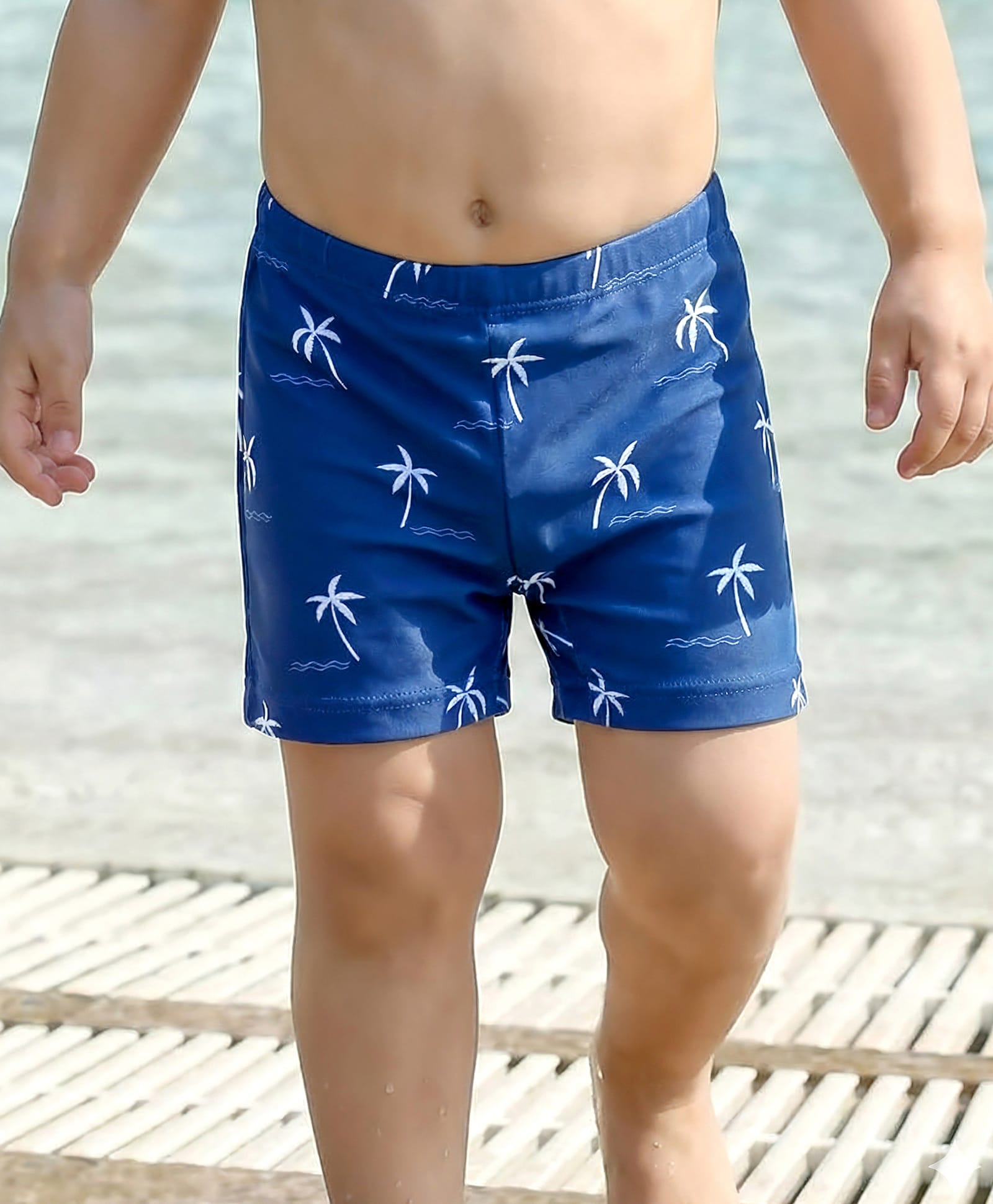Babyhug Swimming Trunks Beach Theme Print -Navy Blue-image-11