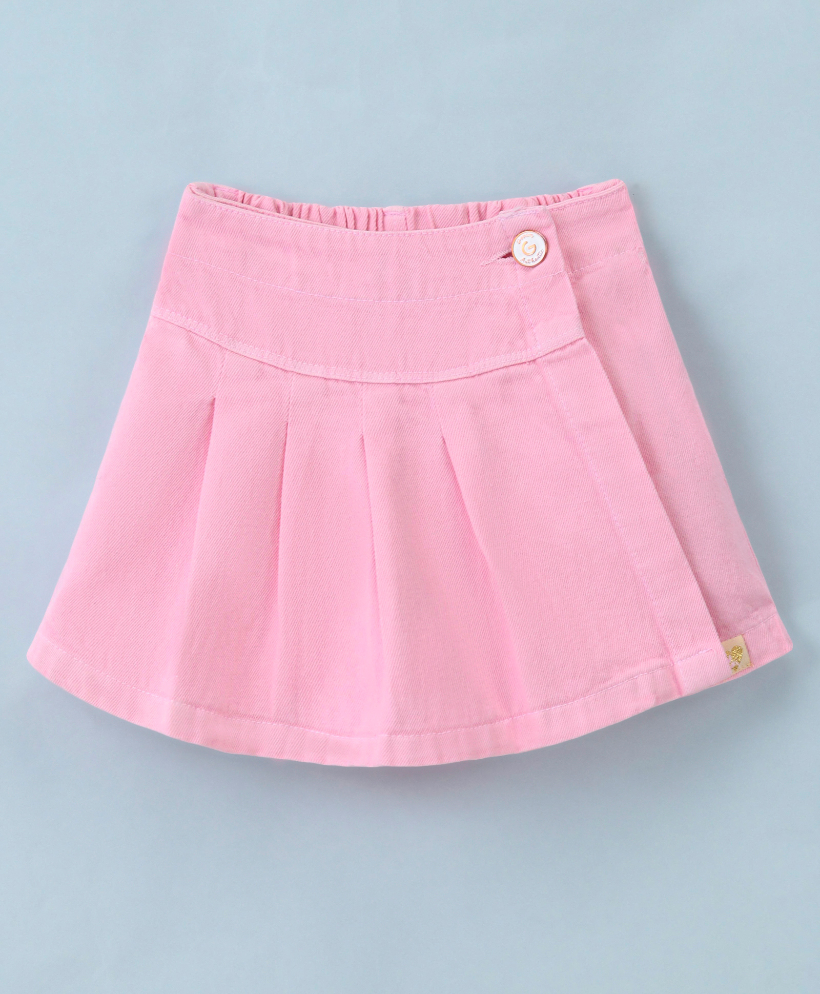 Little Kangaroos 100% Cotton Woven Mid Thigh Solid Color Skort - Pink-image-9