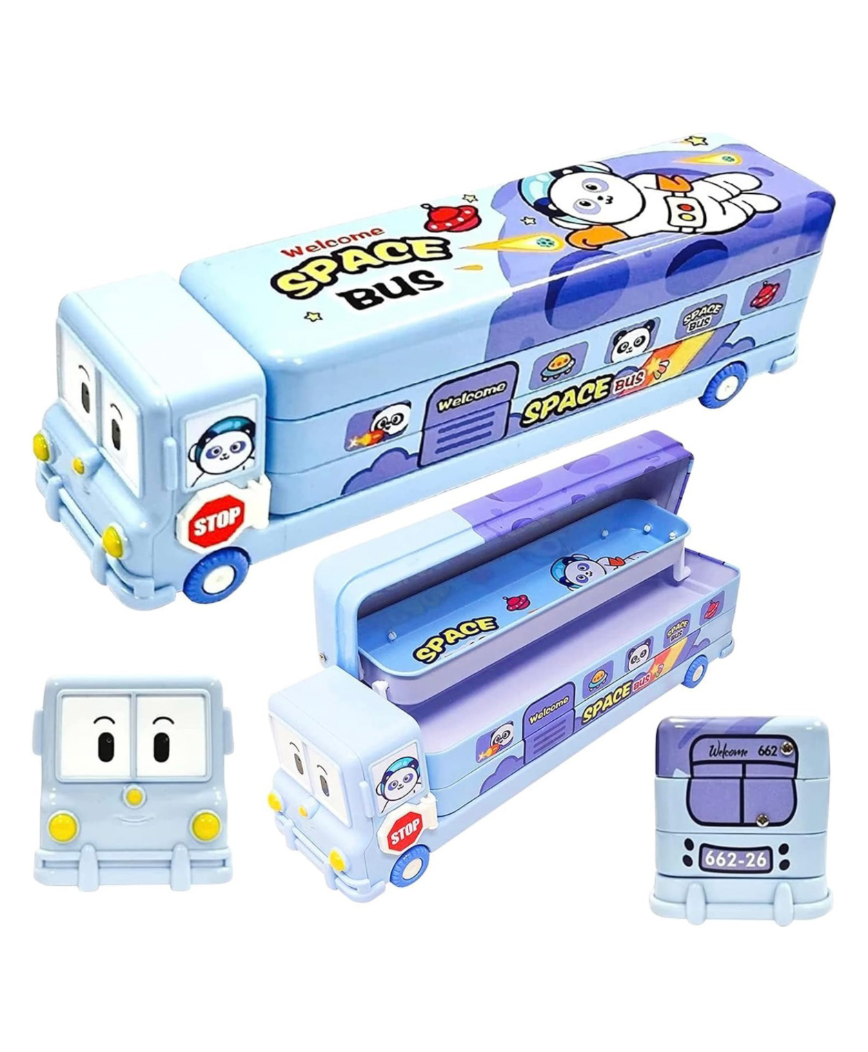 ARCADE TOYS School Bus Pencil Box for Kids - Blue-image-48