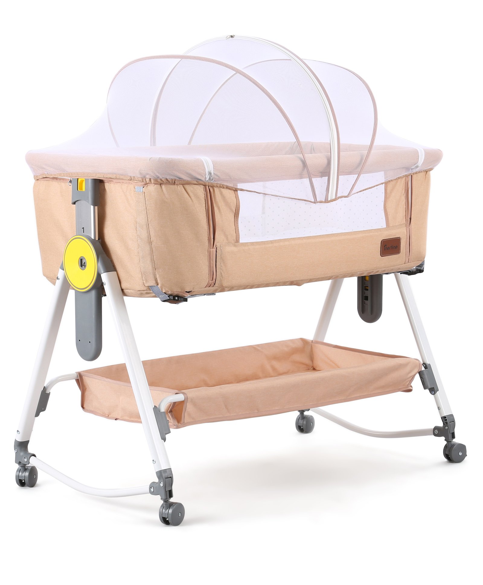 Bassinet With Mosquito Net & Storage - Beige-image-20