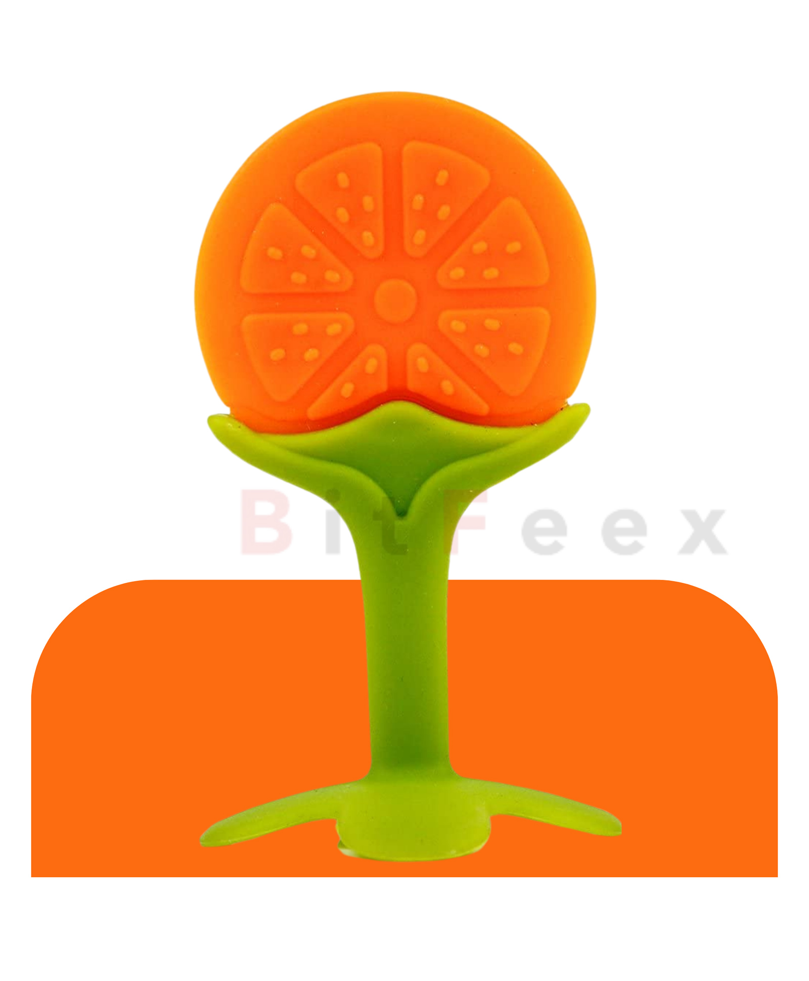 BitFeex Teether Silicone Baby Teether Pacifier Fruit Shape Baby Toys Infants Dental Care-Orange-picture-10
