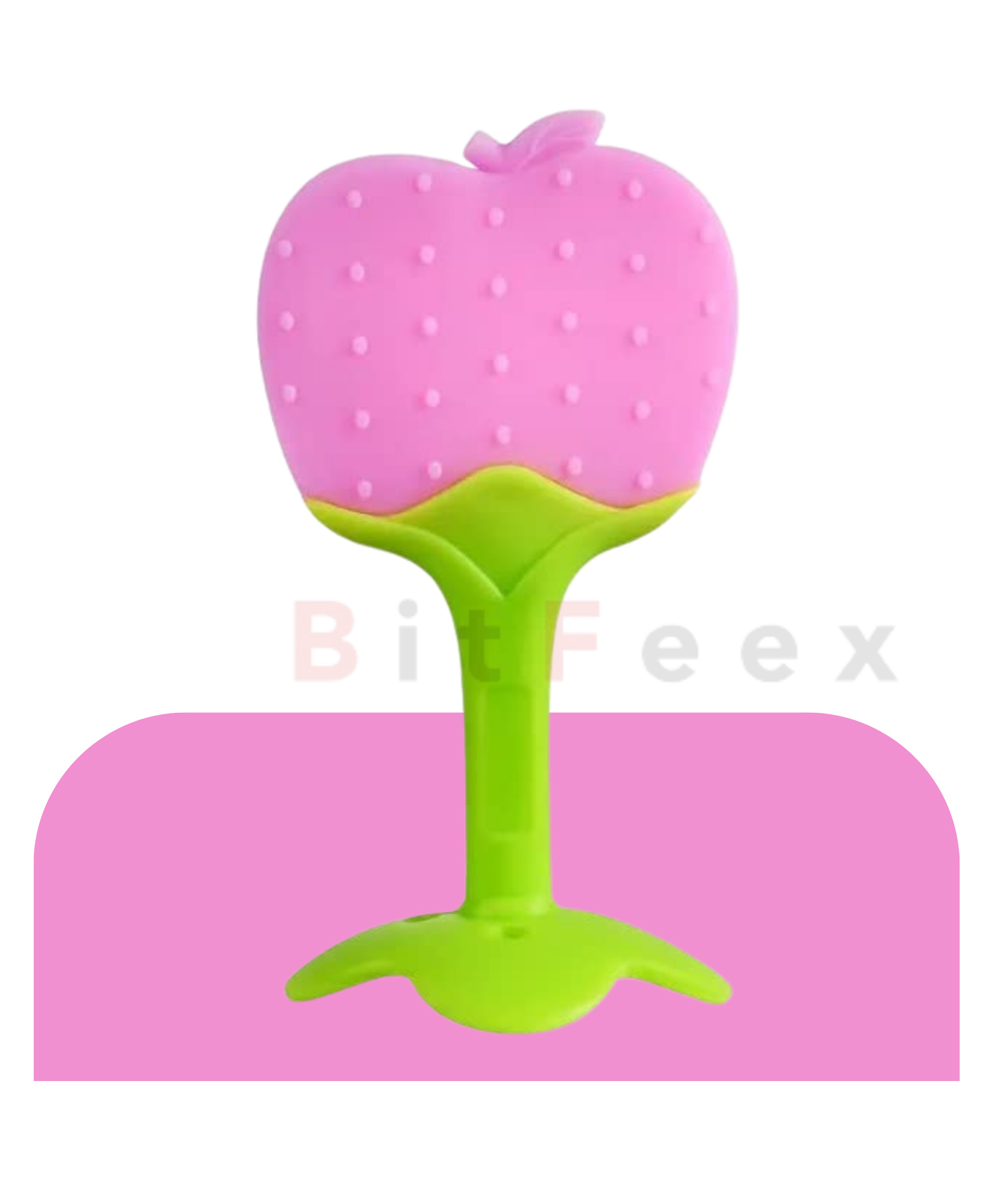 BitFeex Teether Silicone Baby Teether Pacifier Fruit Shape Baby Toys Infants Dental Care-Apple-image-34
