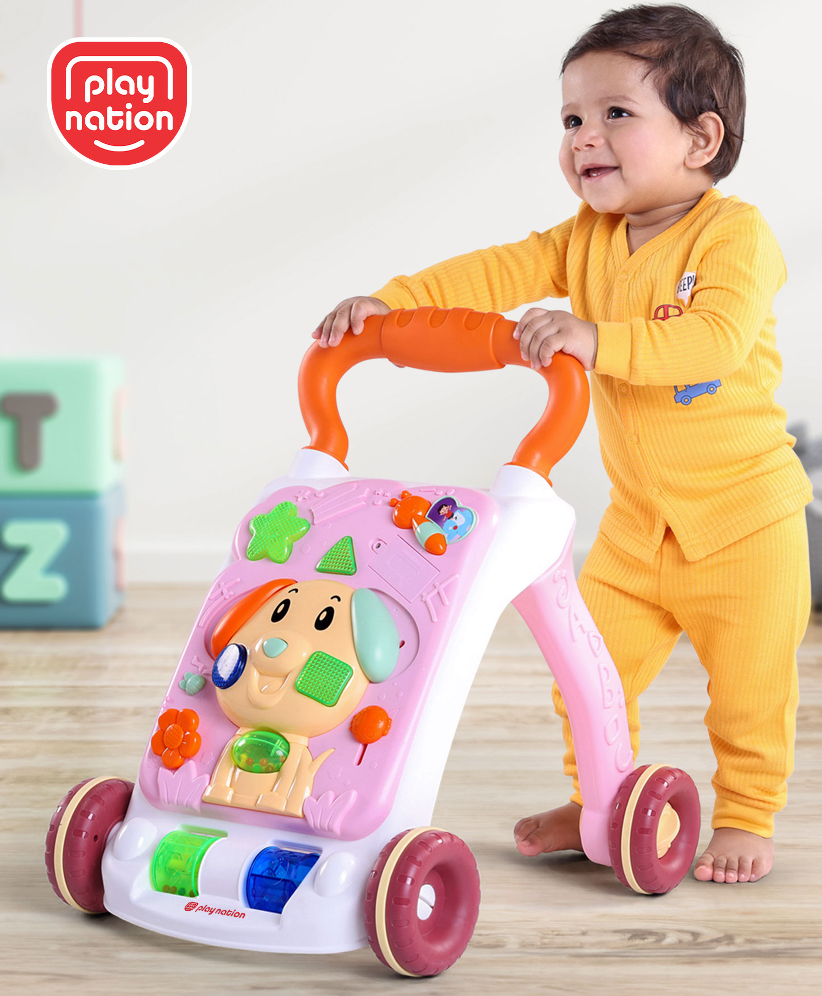 Play Nation Puppy Push Walker with Music & Light - Pink-picture-24