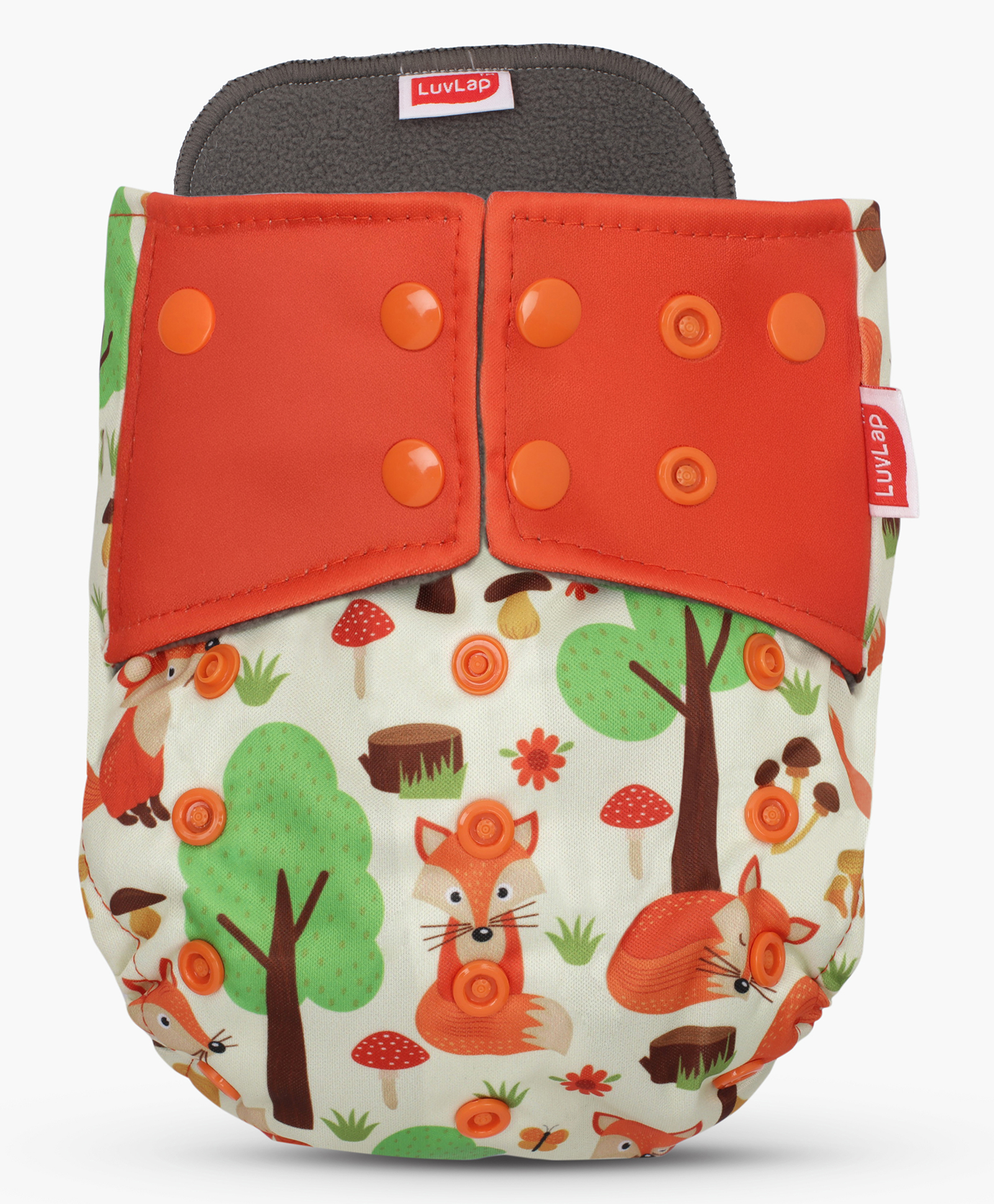 luvlap Luv Lap Double Leak Guard Reusable Bamboo Cloth Diaper - Orange-picture-38
