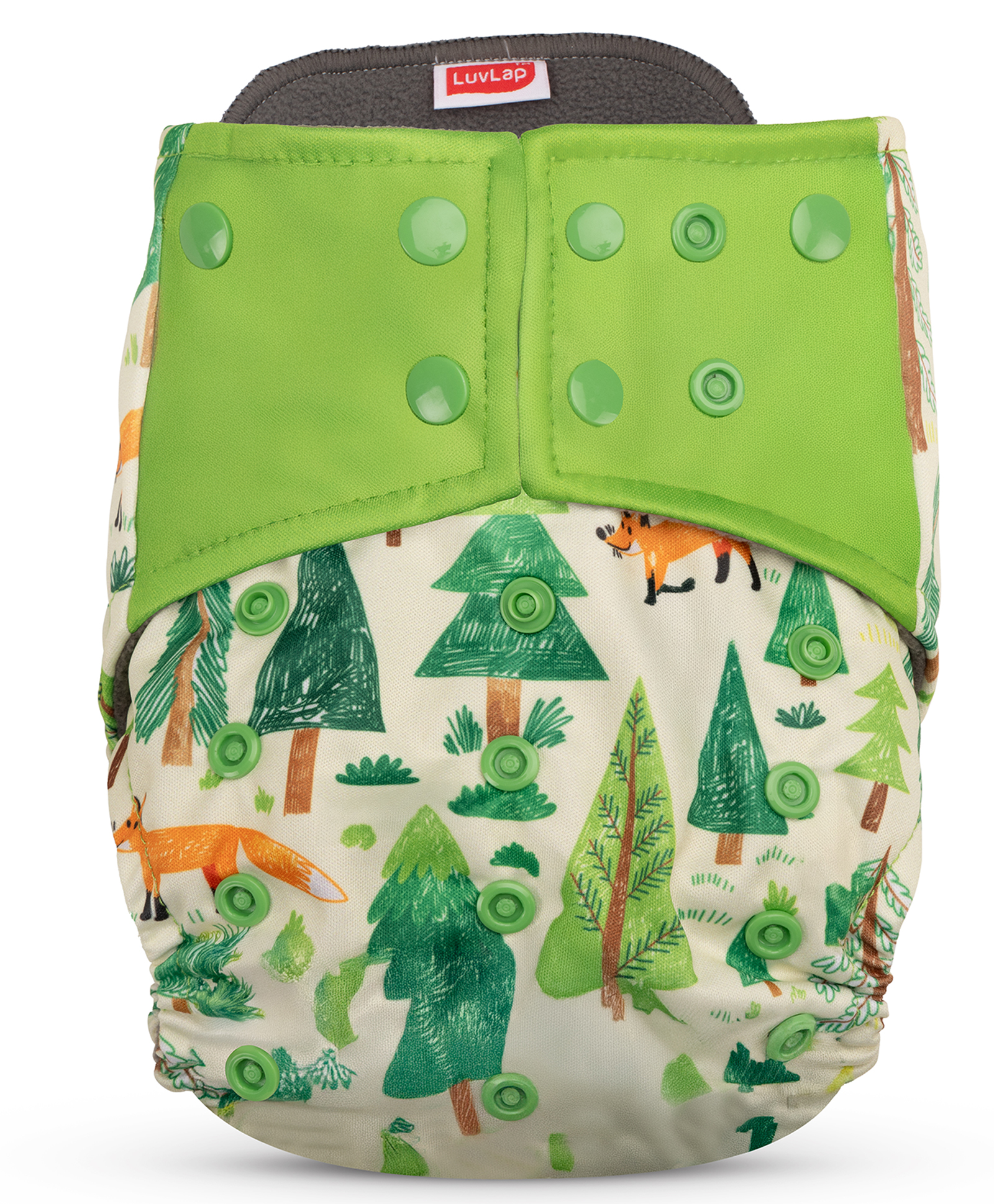 luvlap Luv Lap Double Leak Guard Reusable Bamboo Cloth Diaper - Light Green-picture-44