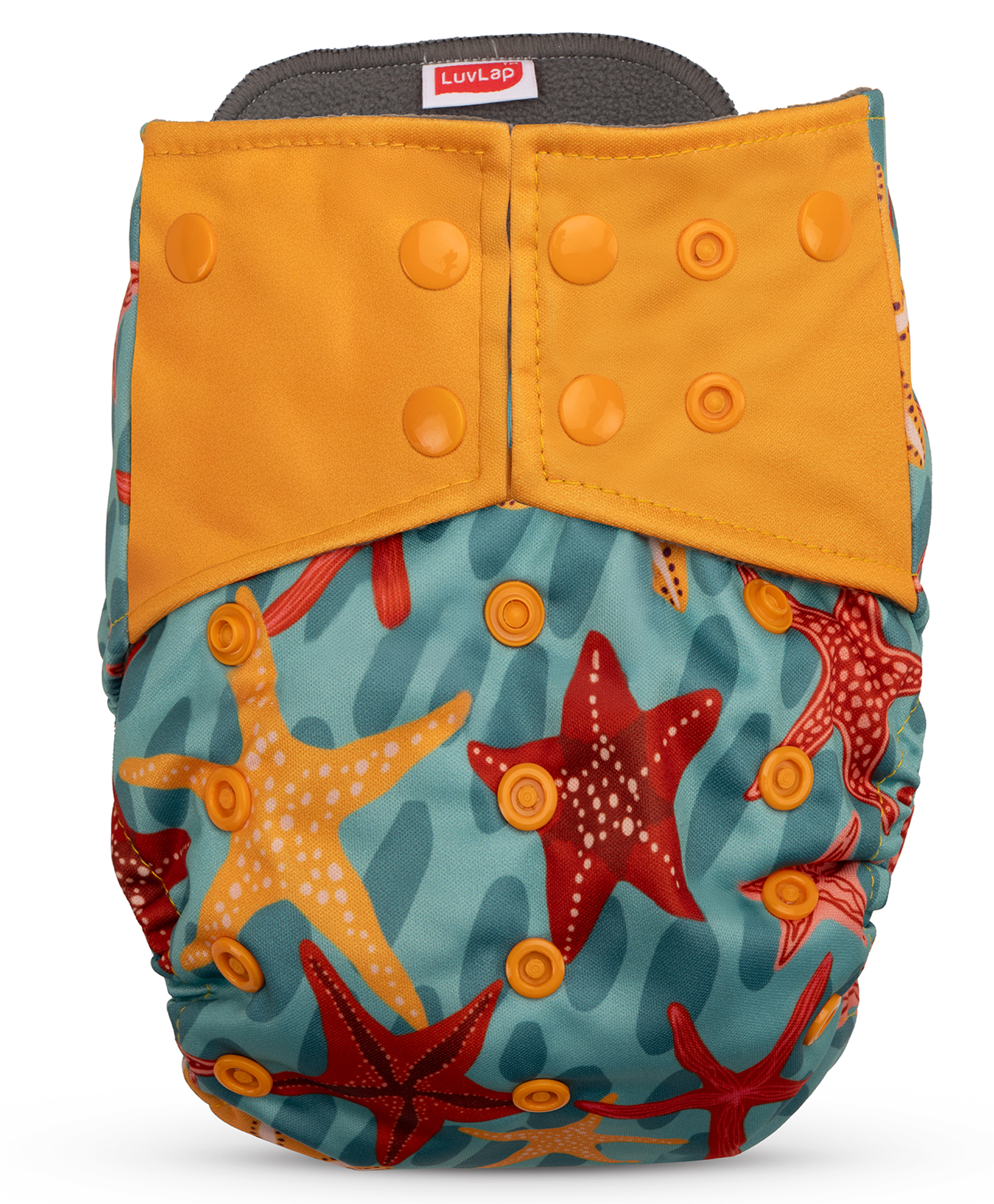 luvlap Luv Lap Double Leak Guard Reusable Bamboo Cloth Diaper - Light Yellow-picture-48